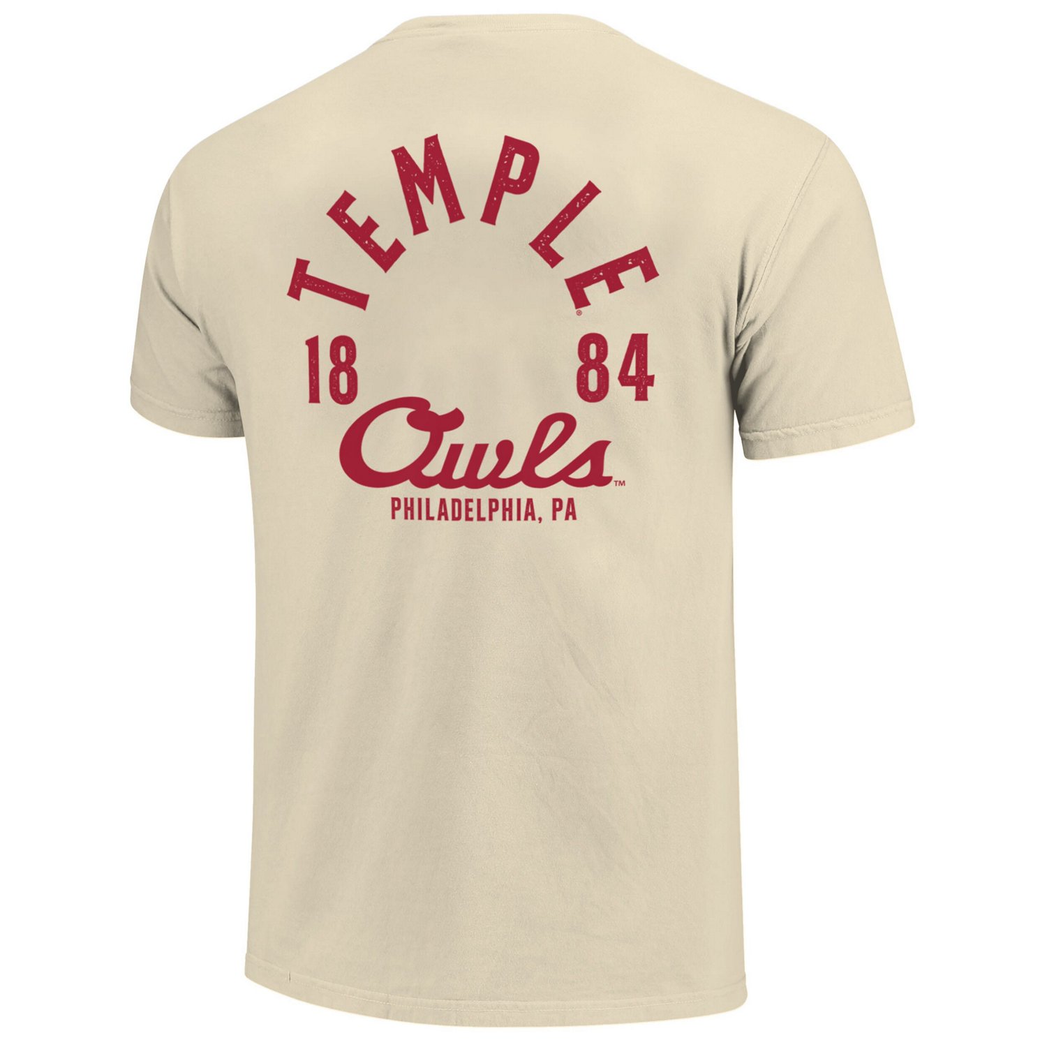 Temple Owls Comfort Colors Mascot Overlay T-Shirt | Academy