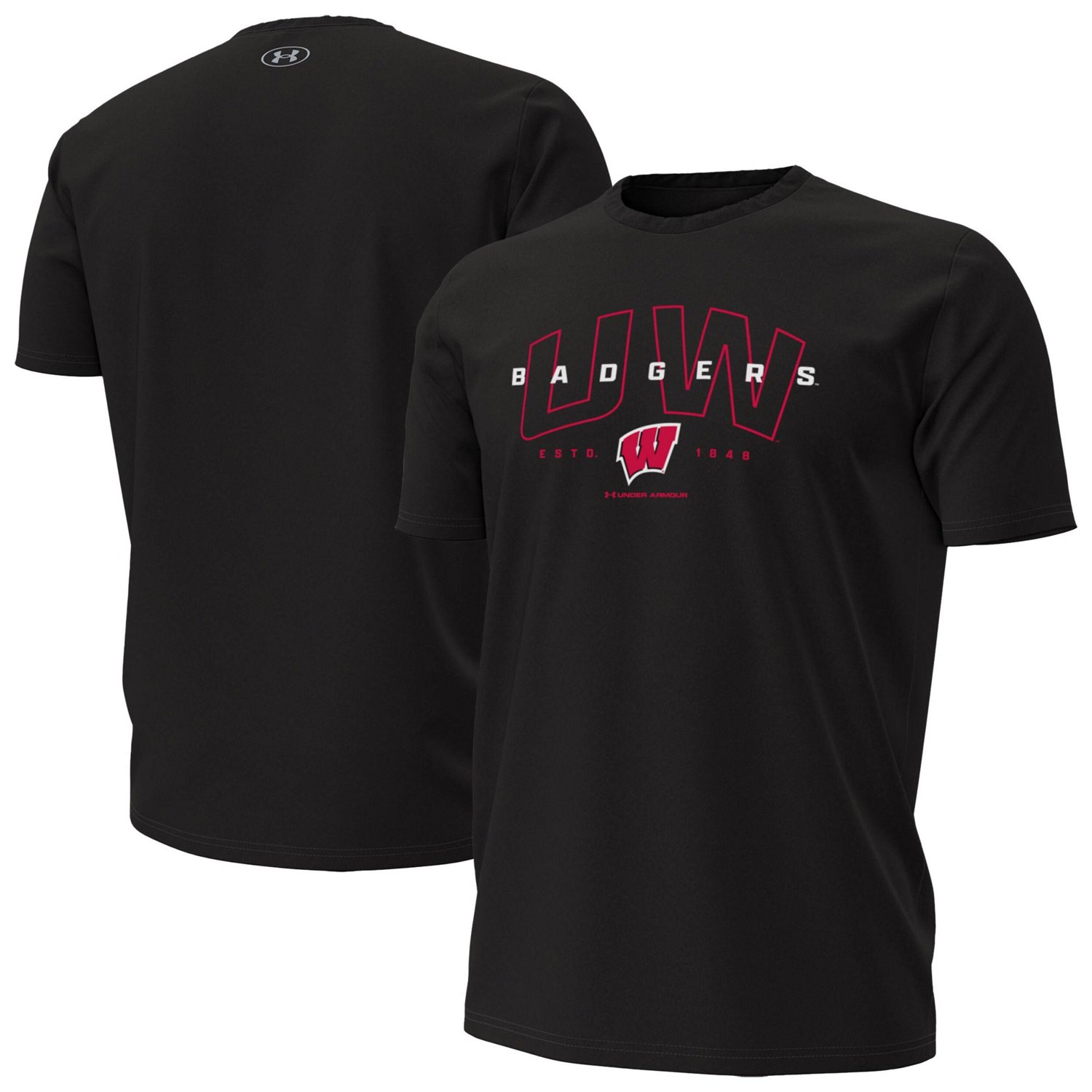 Under Armour Wisconsin Badgers Overlay Performance T-Shirt | Academy