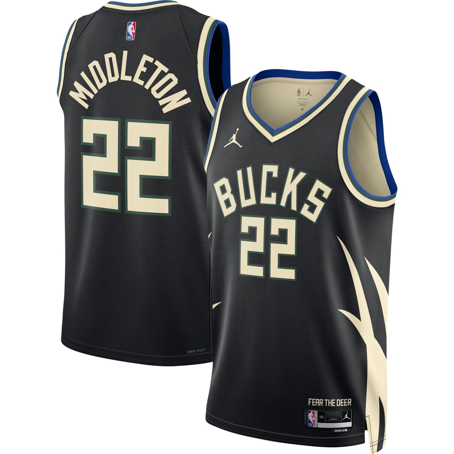 Unisex Jordan Brand Khris Middleton Milwaukee Bucks Swingman Jersey ...