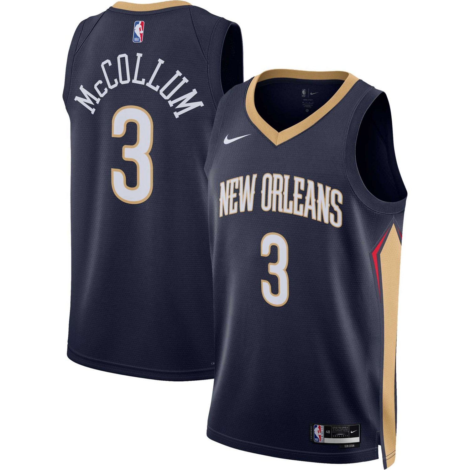 Unisex Nike CJ McCollum New Orleans Pelicans Swingman Jersey - Icon ...