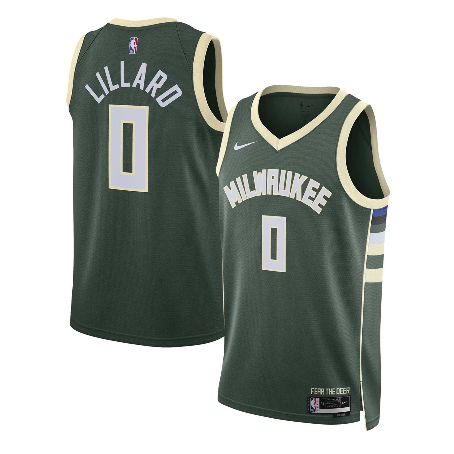 Unisex Nike Damian Lillard Hunter Milwaukee Bucks Swingman Jersey ...