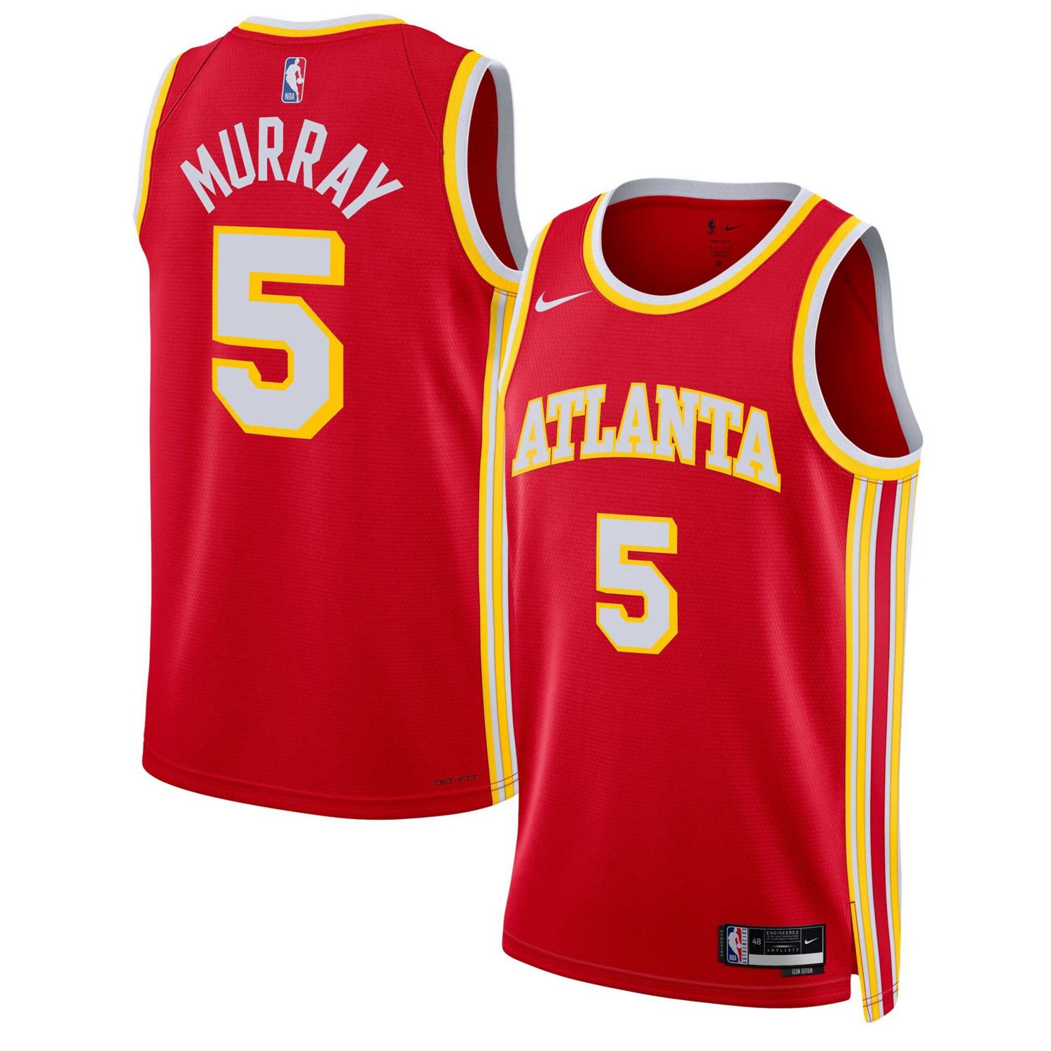 Unisex Nike Dejounte Murray Atlanta Hawks Swingman Jersey - Icon ...