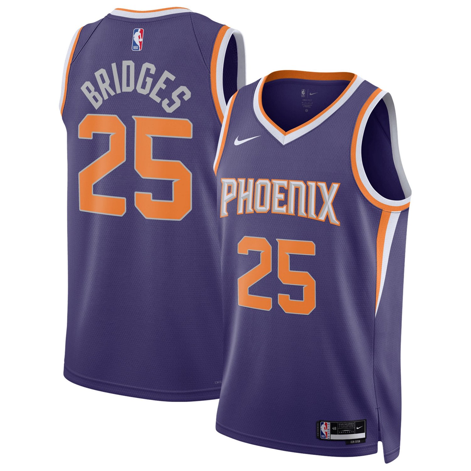 Unisex Nike Mikal Bridges Phoenix Suns Swingman Jersey - Icon Edition ...