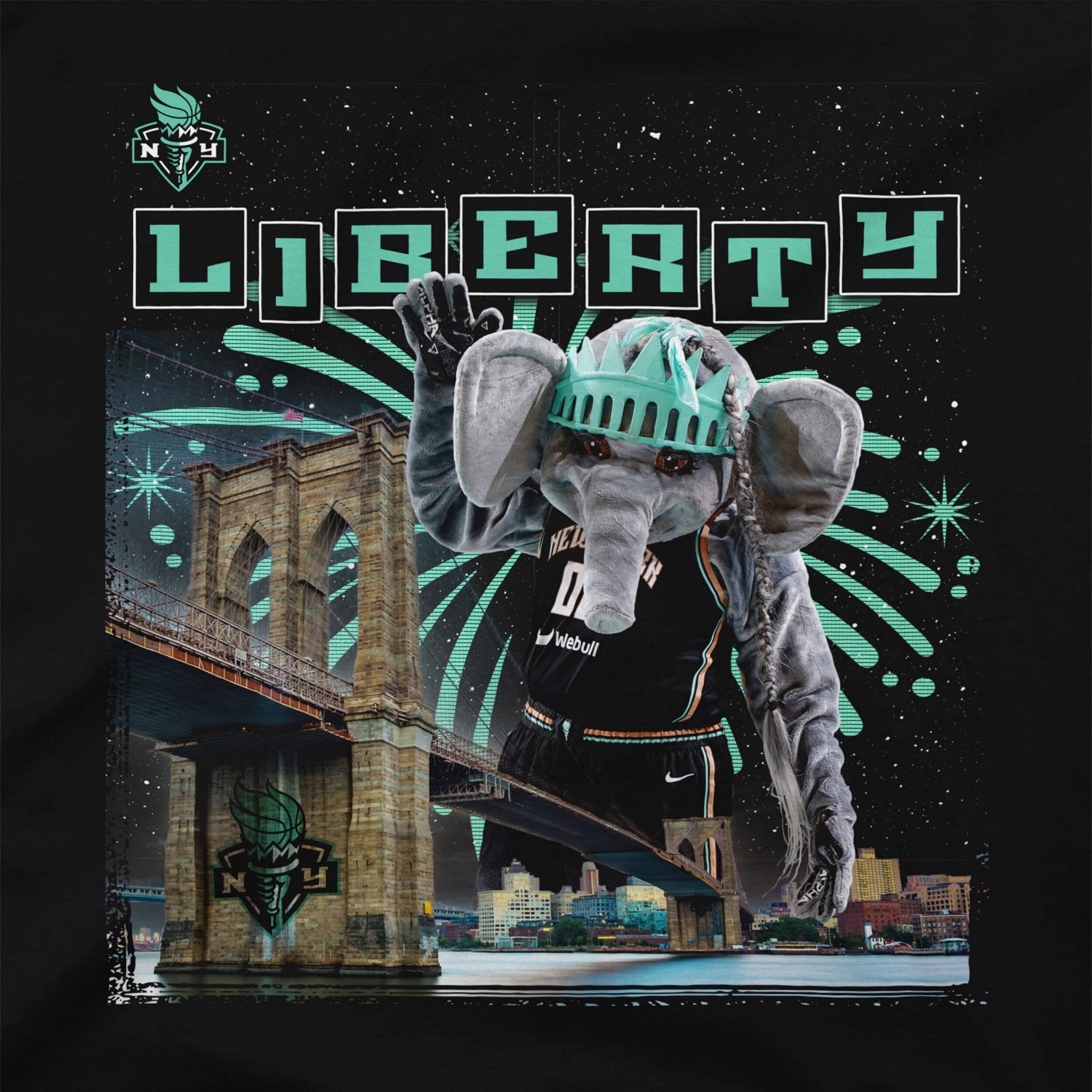 Unisex Stadium Essentials New York Liberty Mascot Mania TShirt Academy