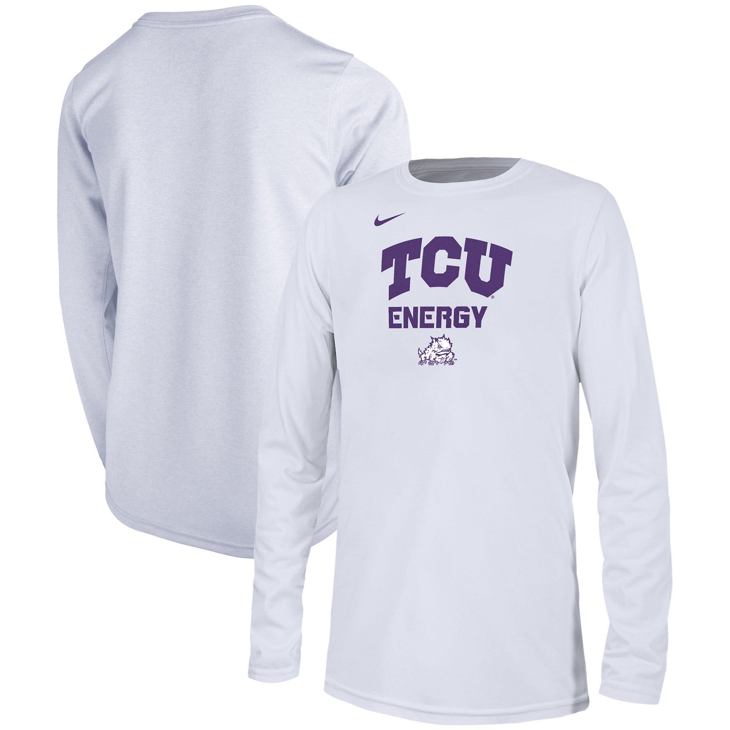 Youth Nike TCU Horned Frogs 2024 On-Court Bench Energy T-Shirt | Academy