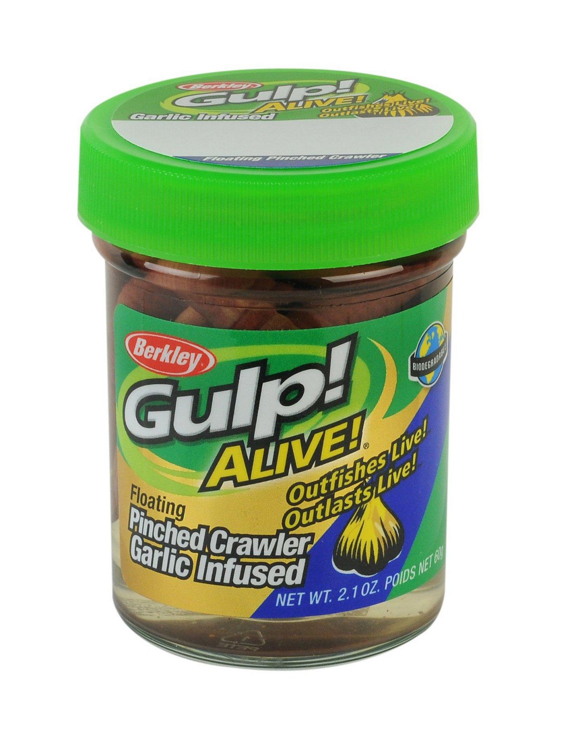 Berkley Gulp! Alive! Floating Pinched Crawler 2 in Nightcrawler Soft ...