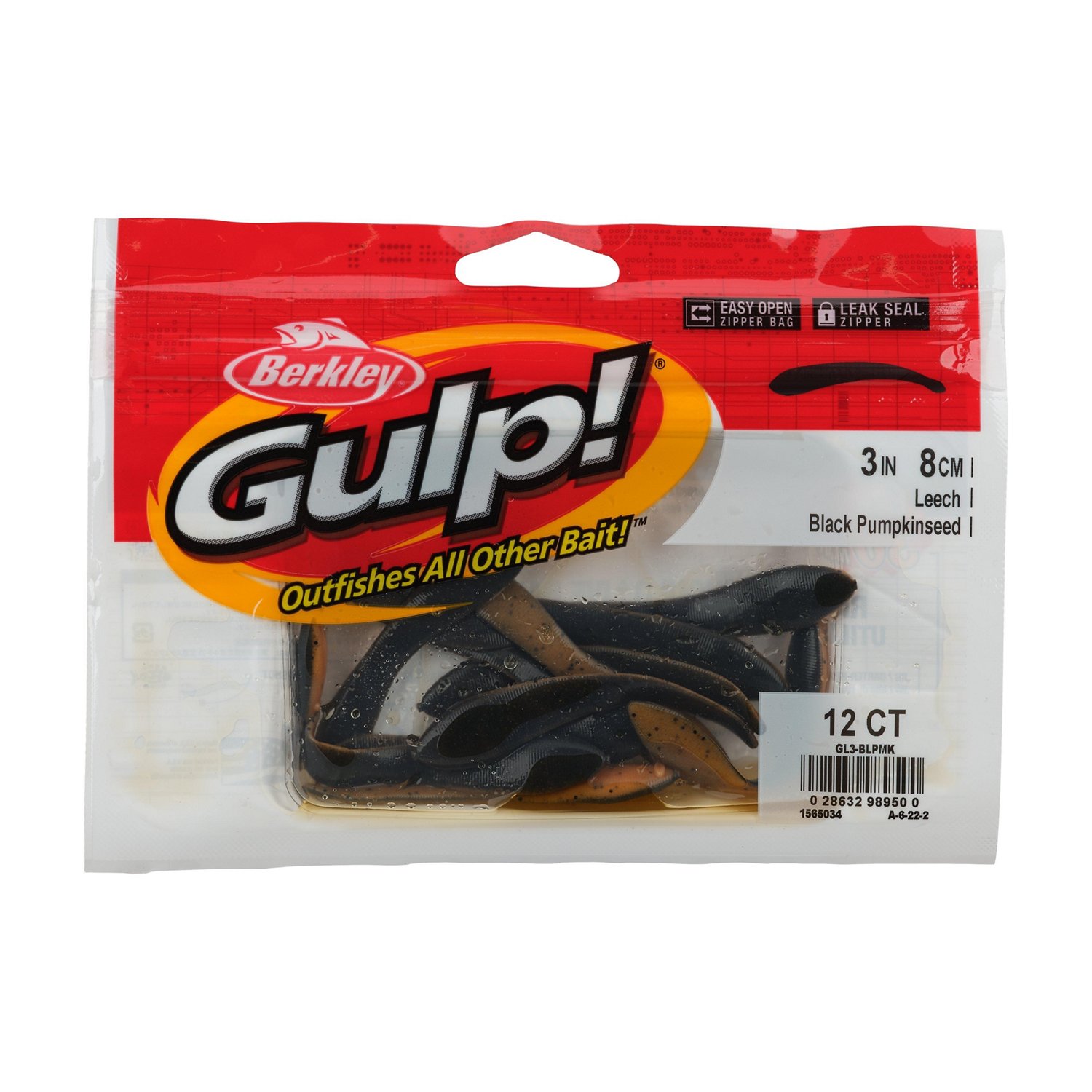 Berkley Gulp! 3 in Leech 12-Pack | Academy