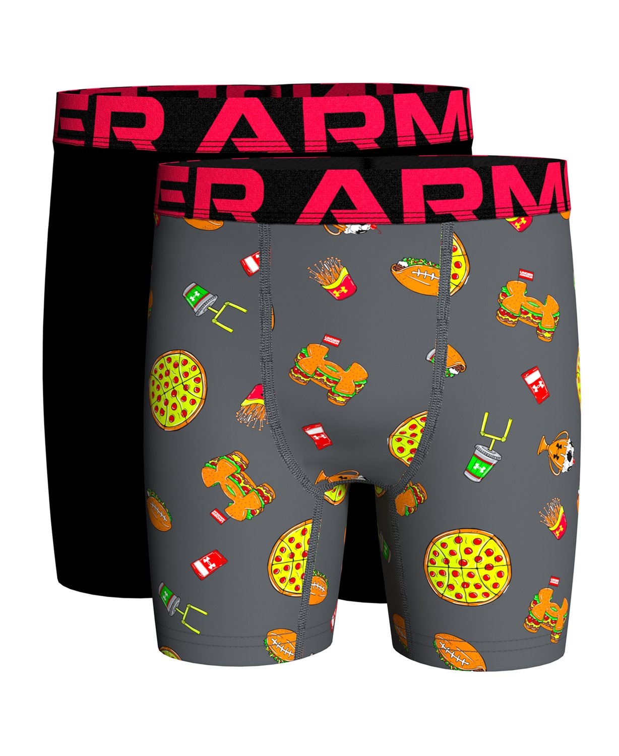Under Armour Boys' Fast Food Boxer Briefs 2Pack Academy