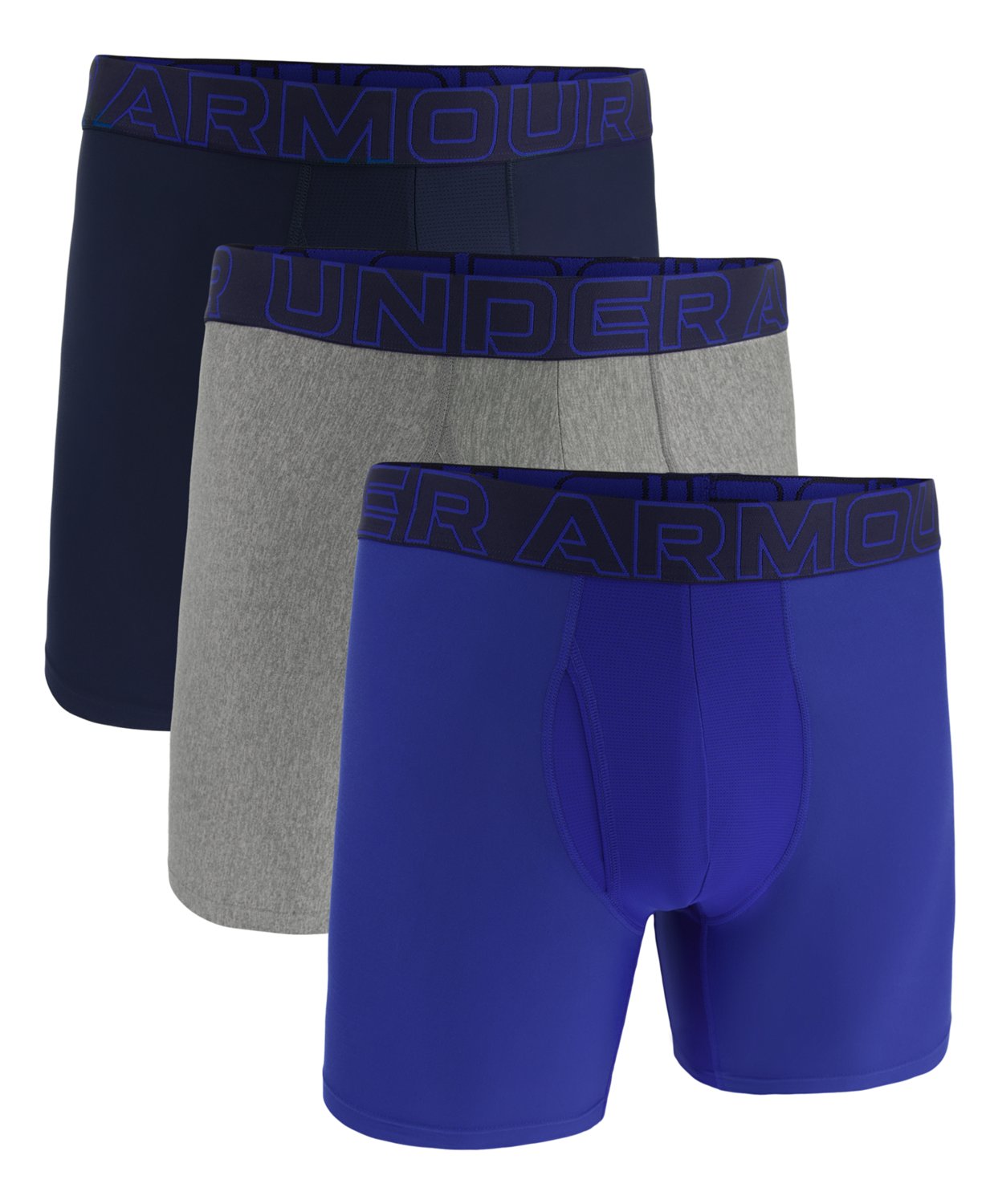 Under Armour Men’s Performance Tech 6 in Boxer Briefs 3Pack Academy