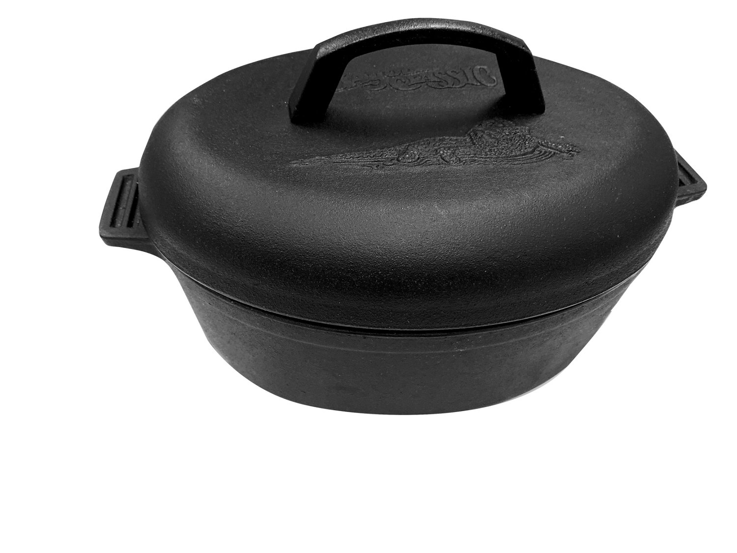 Bayou Classic 6 qt Cast Iron Oval Roaster with Lid Academy