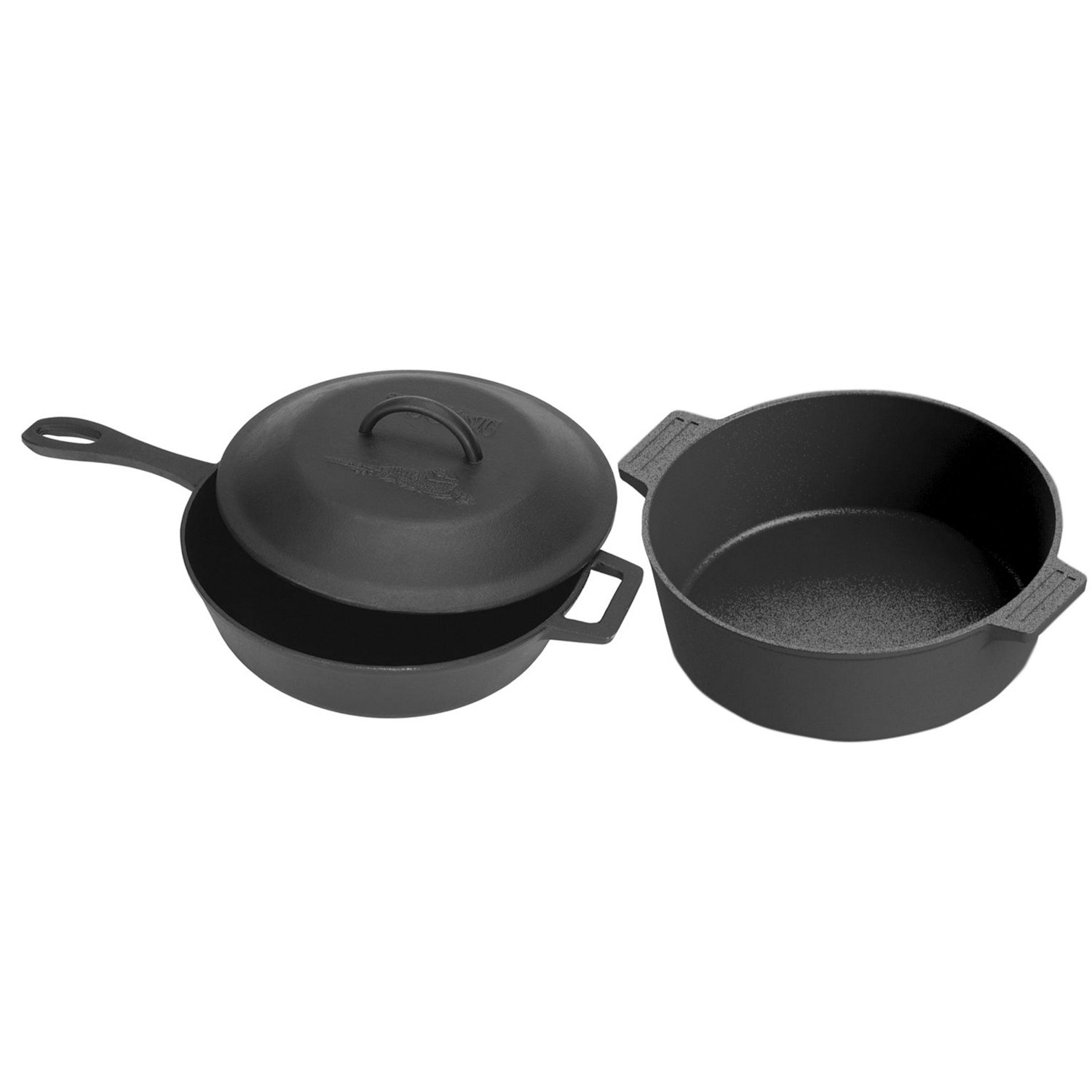 Bayou Classic 3 Piece Cast Iron Cookware Set Academy