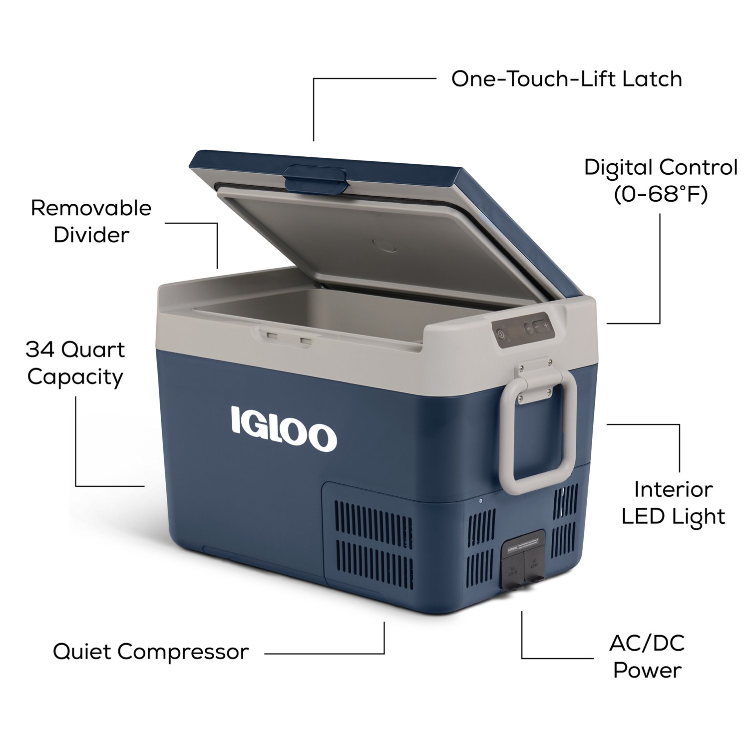 Igloo ICF Active Cooling 32 qt Hard Cooler Academy
