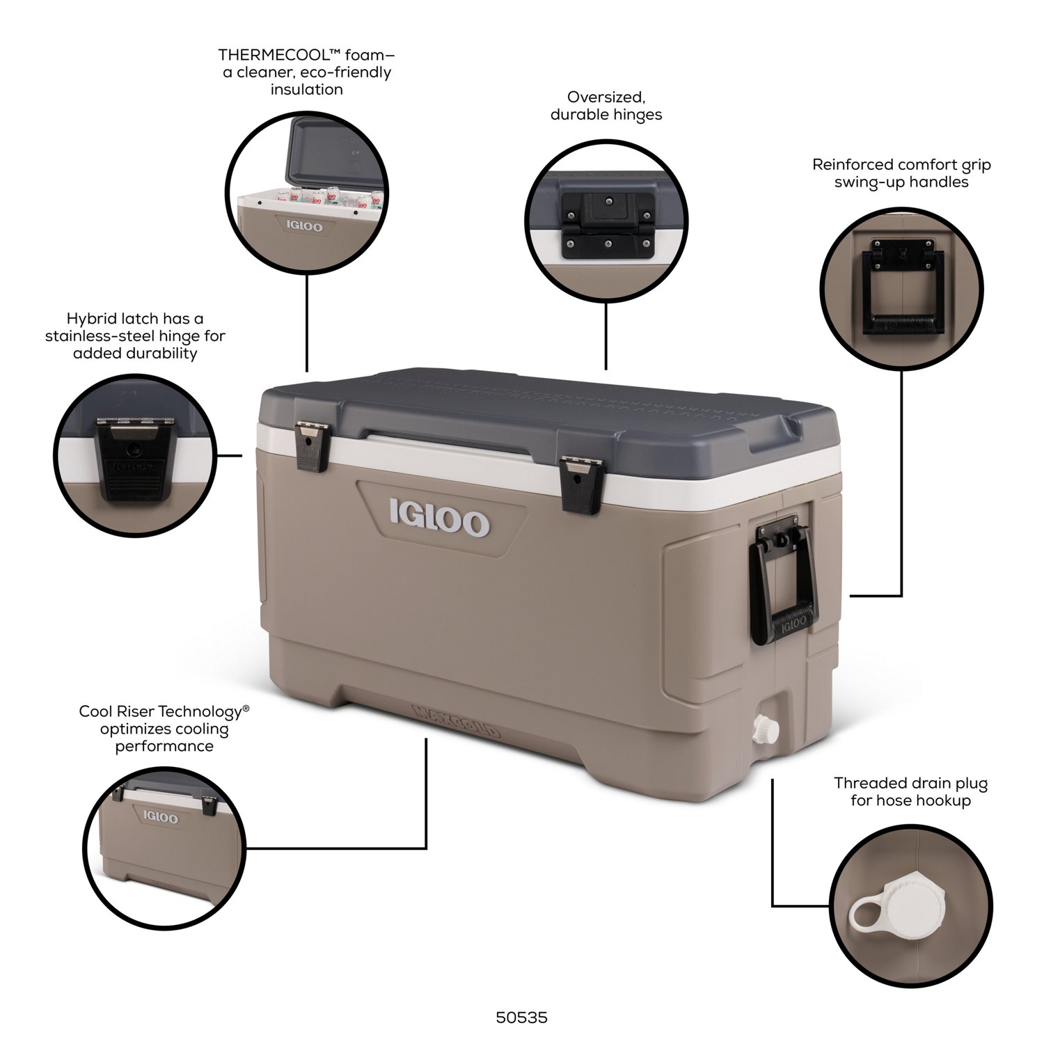 Igloo Maxcold Latitude 100 Cooler – Color Khaki – Sansujyuku