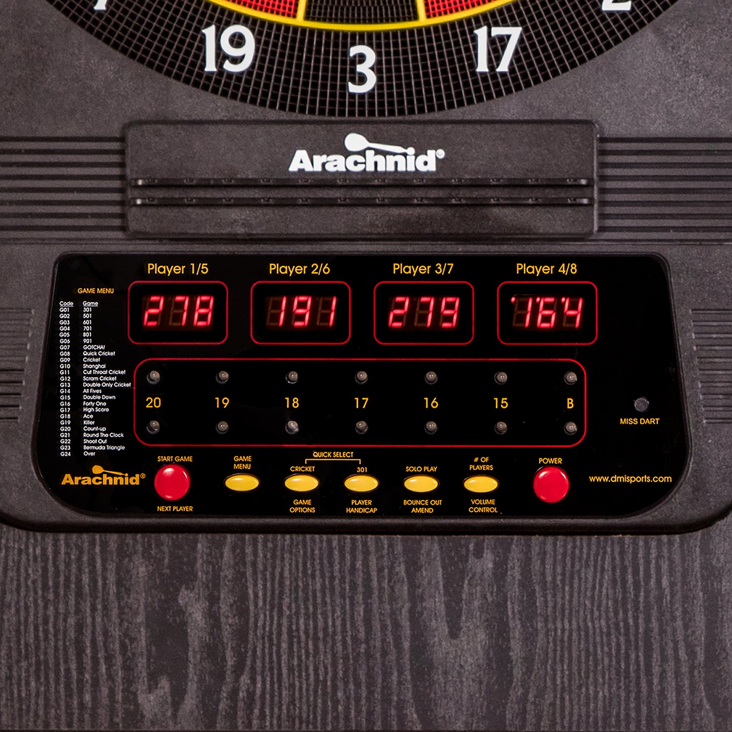 Arachnid Cricket Pro 650 Standing Electronic Dartboard Academy