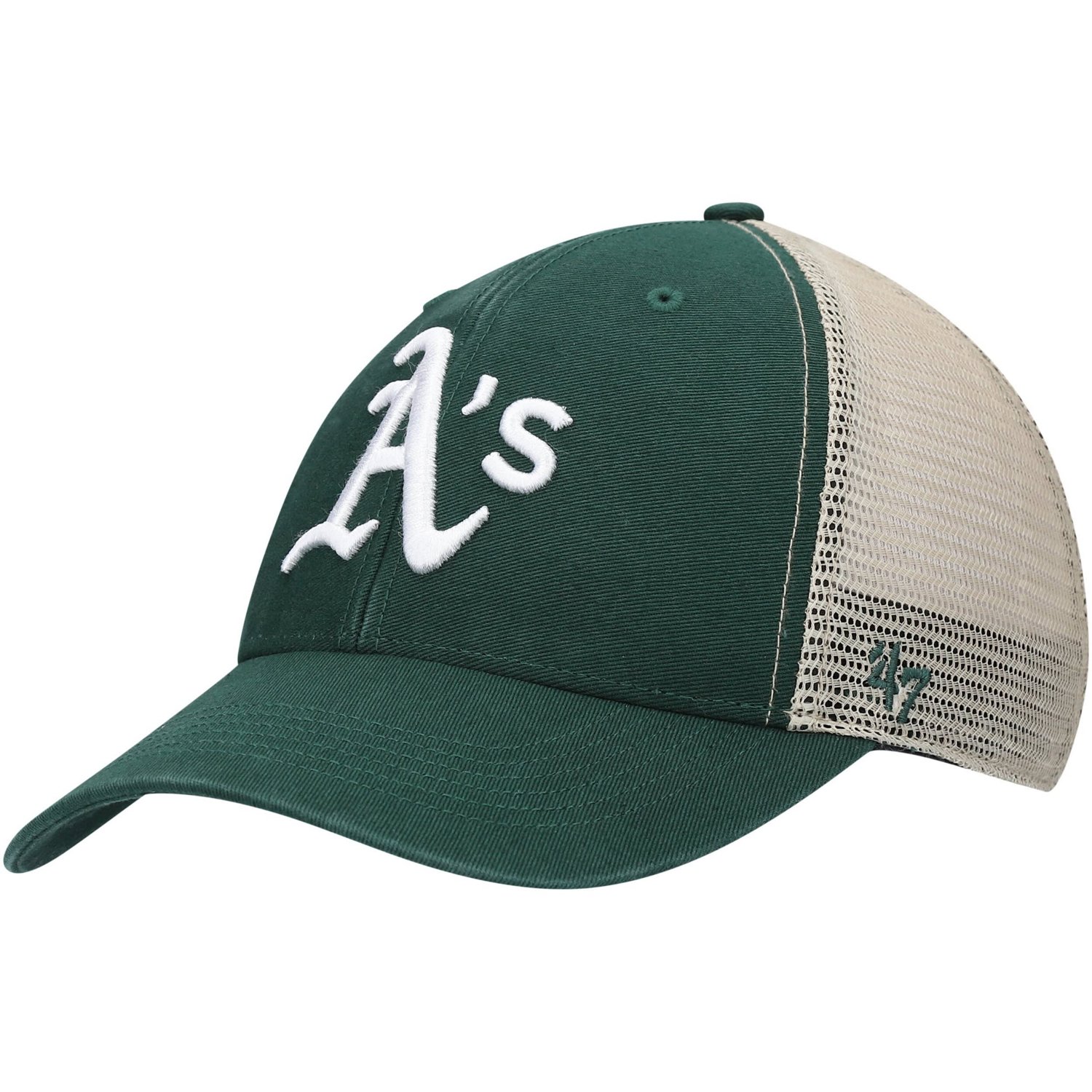 '47 /Natural Oakland Athletics Flagship Washed MVP Trucker Snapback Hat ...