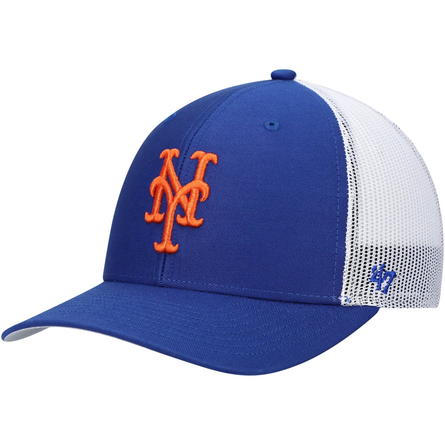 '47 /White New York Mets Primary Logo Trucker Snapback Hat | Academy