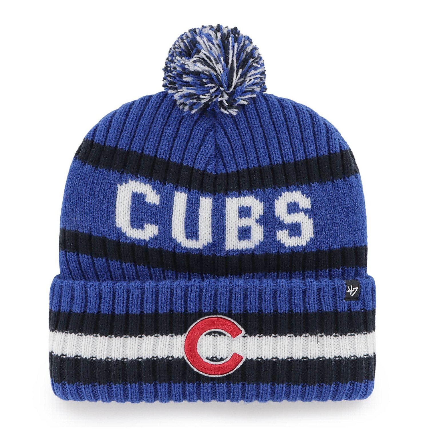 '47 Chicago Cubs Bering Cuffed Knit Hat with Pom Academy