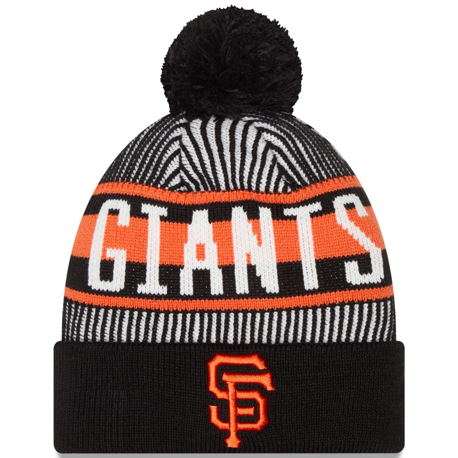 Fanatics Branded San Francisco Giants Striped Cuffed Knit Hat with Pom ...