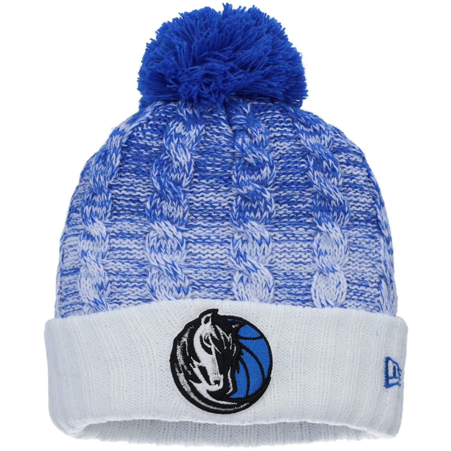 Girls Youth New Era Dallas Mavericks Fade Cuffed Knit Hat with Pom ...