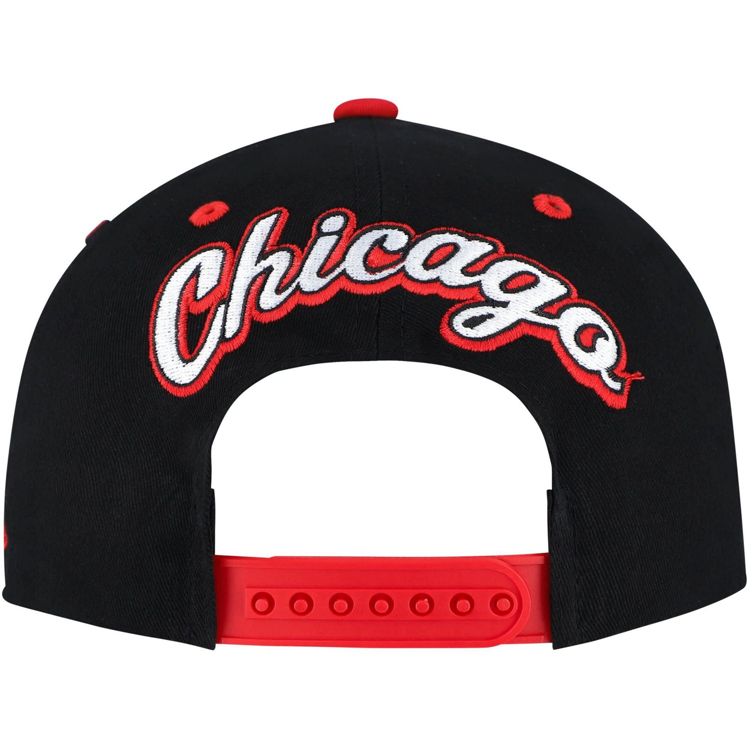 Mitchell Ness Red Chicago Bulls Backside Script 2-Tone Pro Crown ...