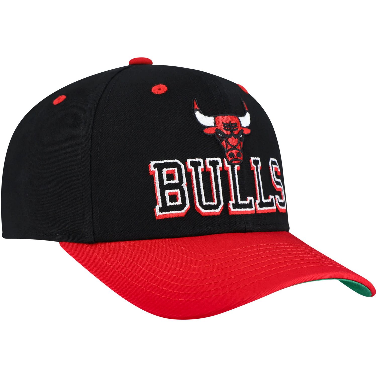 Mitchell Ness Red Chicago Bulls Backside Script 2-Tone Pro Crown ...