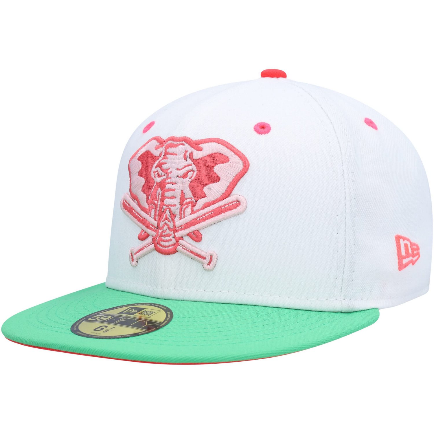 New Era /Green Oakland Athletics Alternate Logo Watermelon Lolli 59FIFTY Fitted Hat Academy