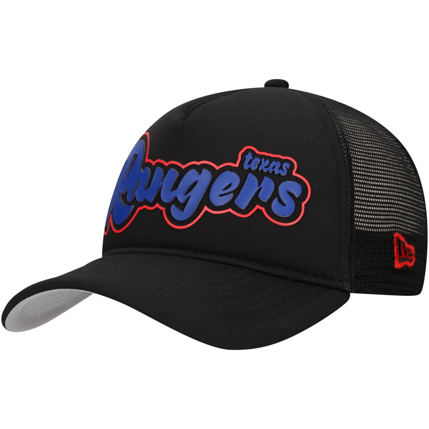 New Era Texas Rangers Retro Bold A-Frame Trucker 9FORTY Adjustable Hat ...