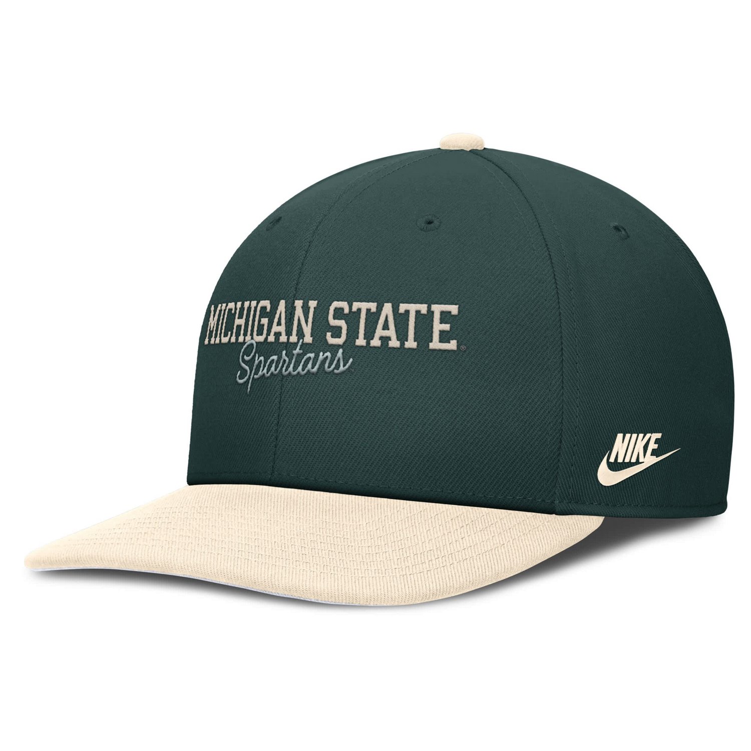 Nike Cream Michigan State Spartans Pro Legacy Script Snapback Hat | Academy