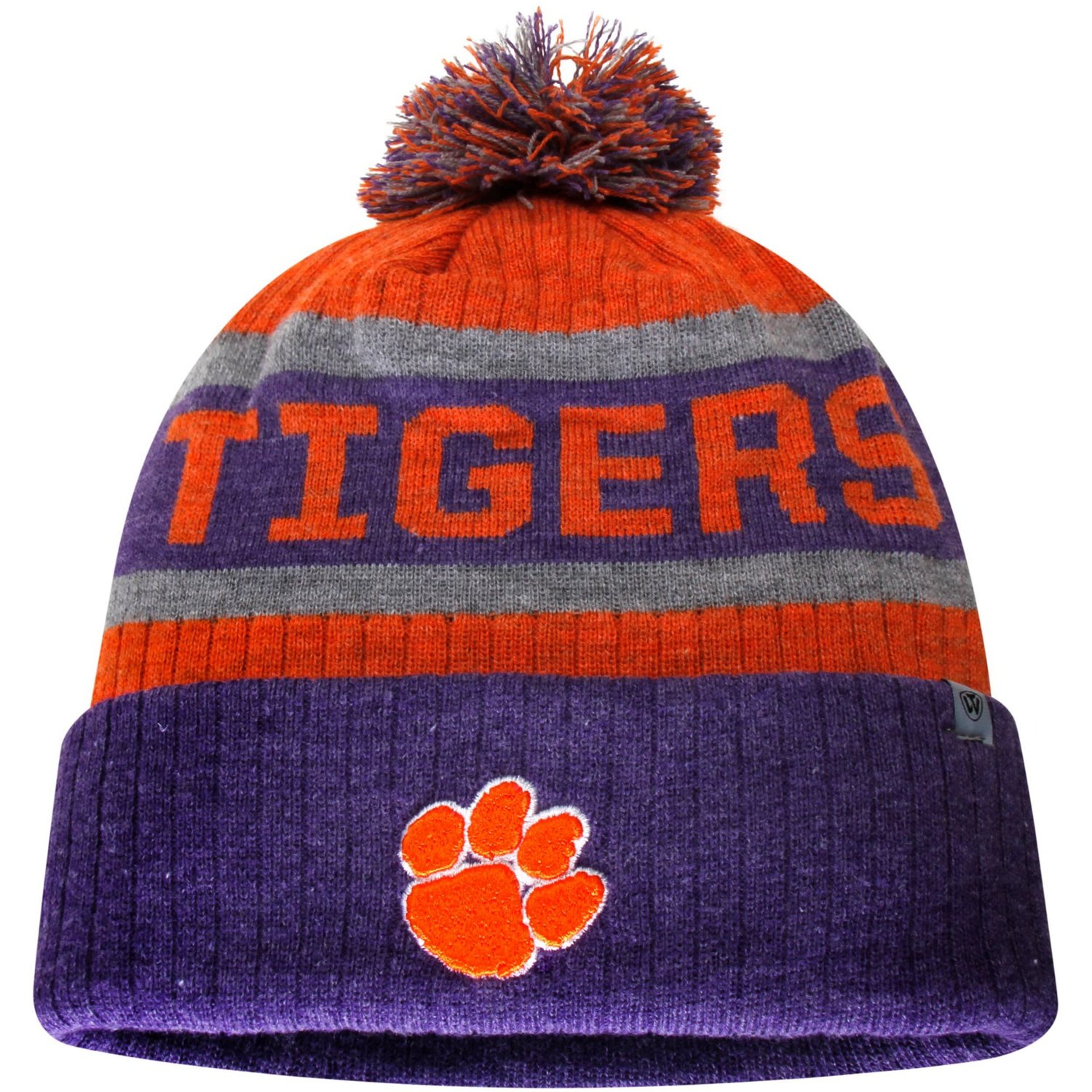 Top of the World / Clemson Tigers Below Zero Cuffed Pom Knit Hat | Academy