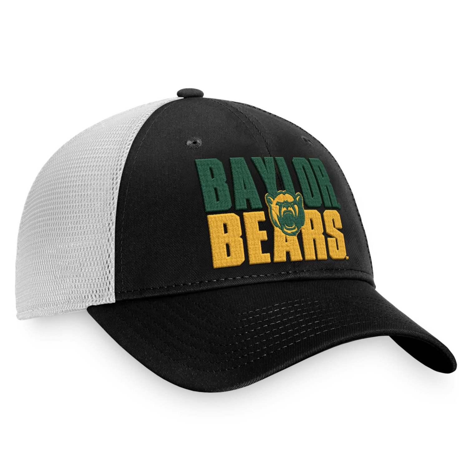 Top Of The World  White Baylor Bears Stockpile Trucker Snapback Hat 