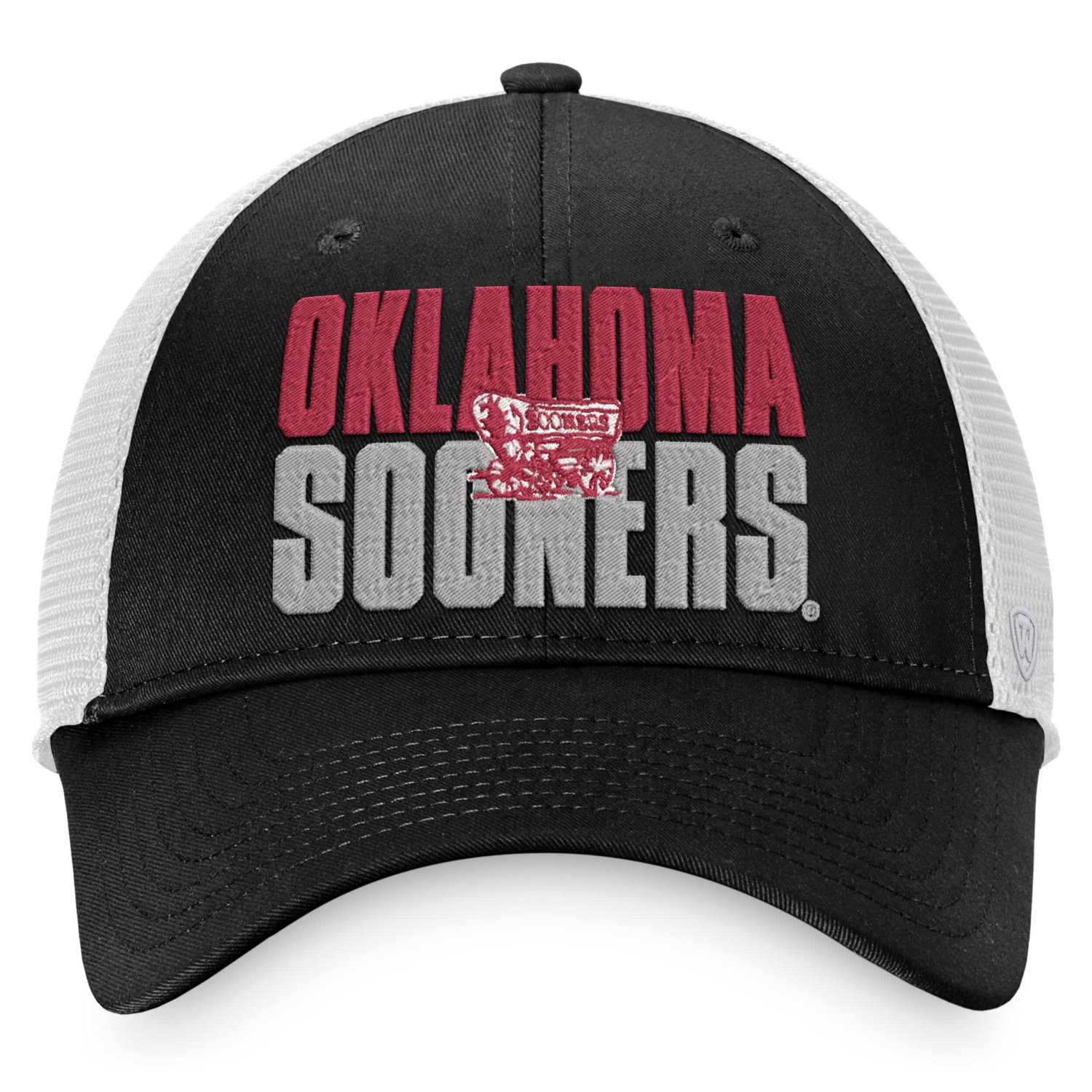 Top of the World /White Oklahoma Sooners Stockpile Trucker Snapback Hat