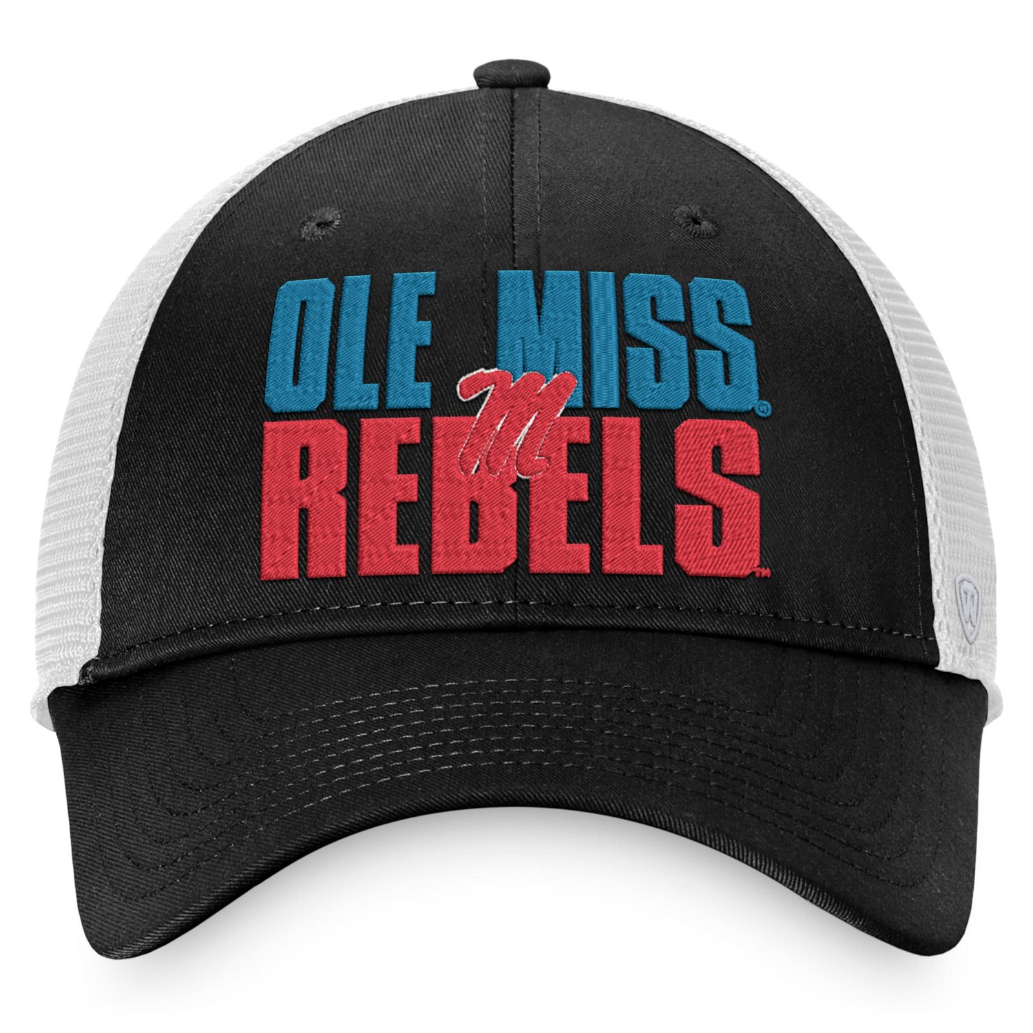 Top of the World /White Ole Miss Rebels Stockpile Trucker Snapback Hat