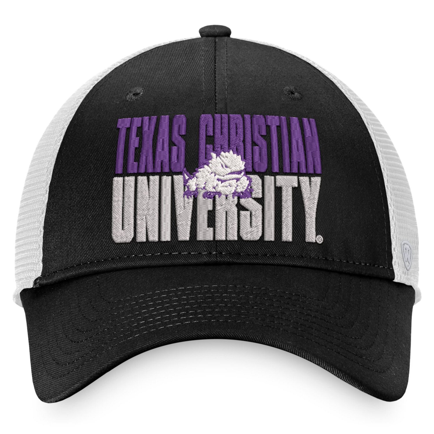 Top of the World /White TCU Horned Frogs Stockpile Trucker Snapback Hat