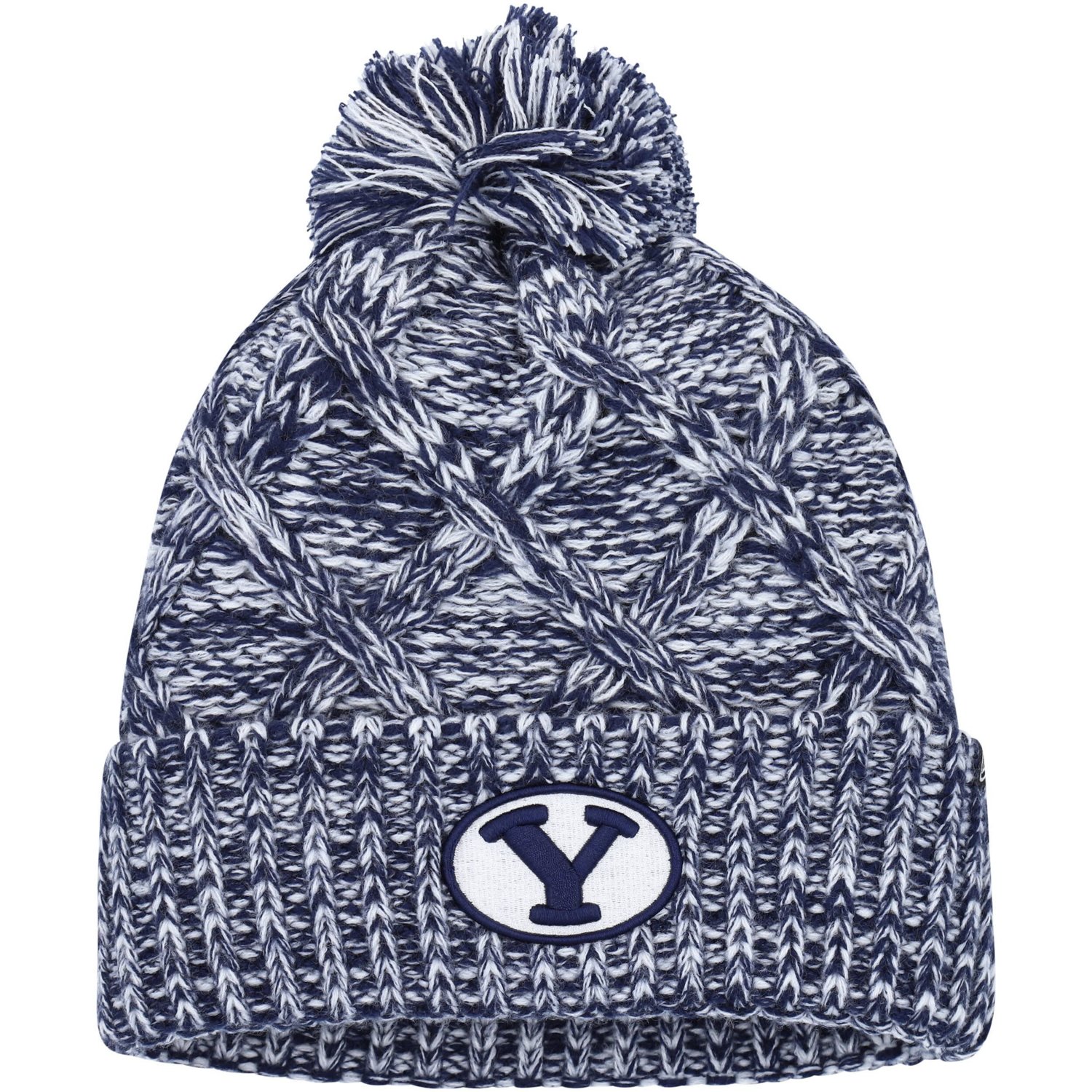 Zephyr /White BYU Cougars Tanja Cuffed Knit Hat with Pom Academy