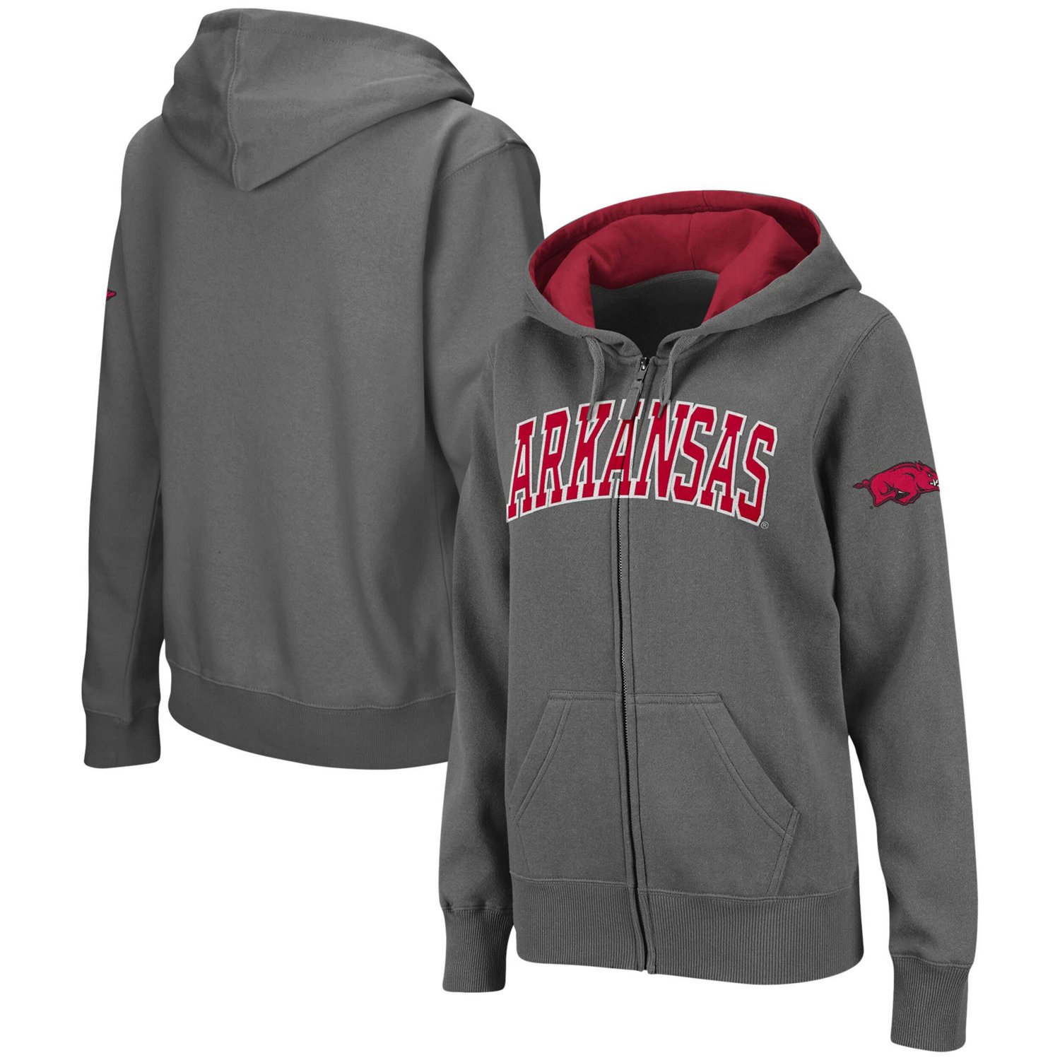 Colosseum Arkansas Razorbacks Arched Name Full-Zip Hoodie | Academy