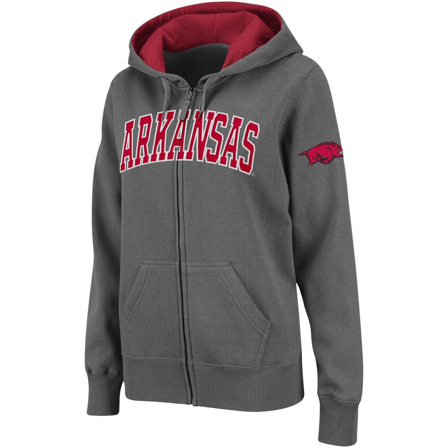 Colosseum Arkansas Razorbacks Arched Name Full-Zip Hoodie | Academy