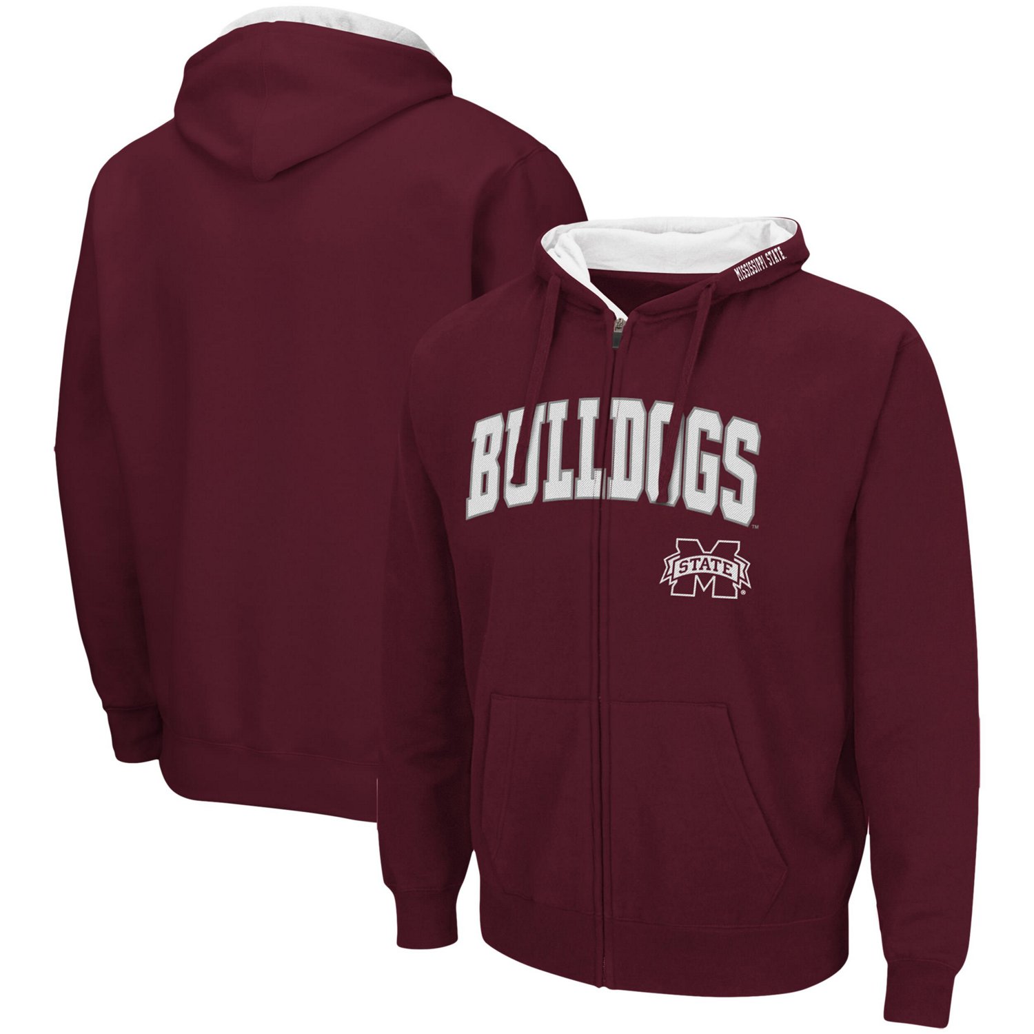 Colosseum Mississippi State Bulldogs Arch Logo 30 Full-Zip Hoodie | Academy