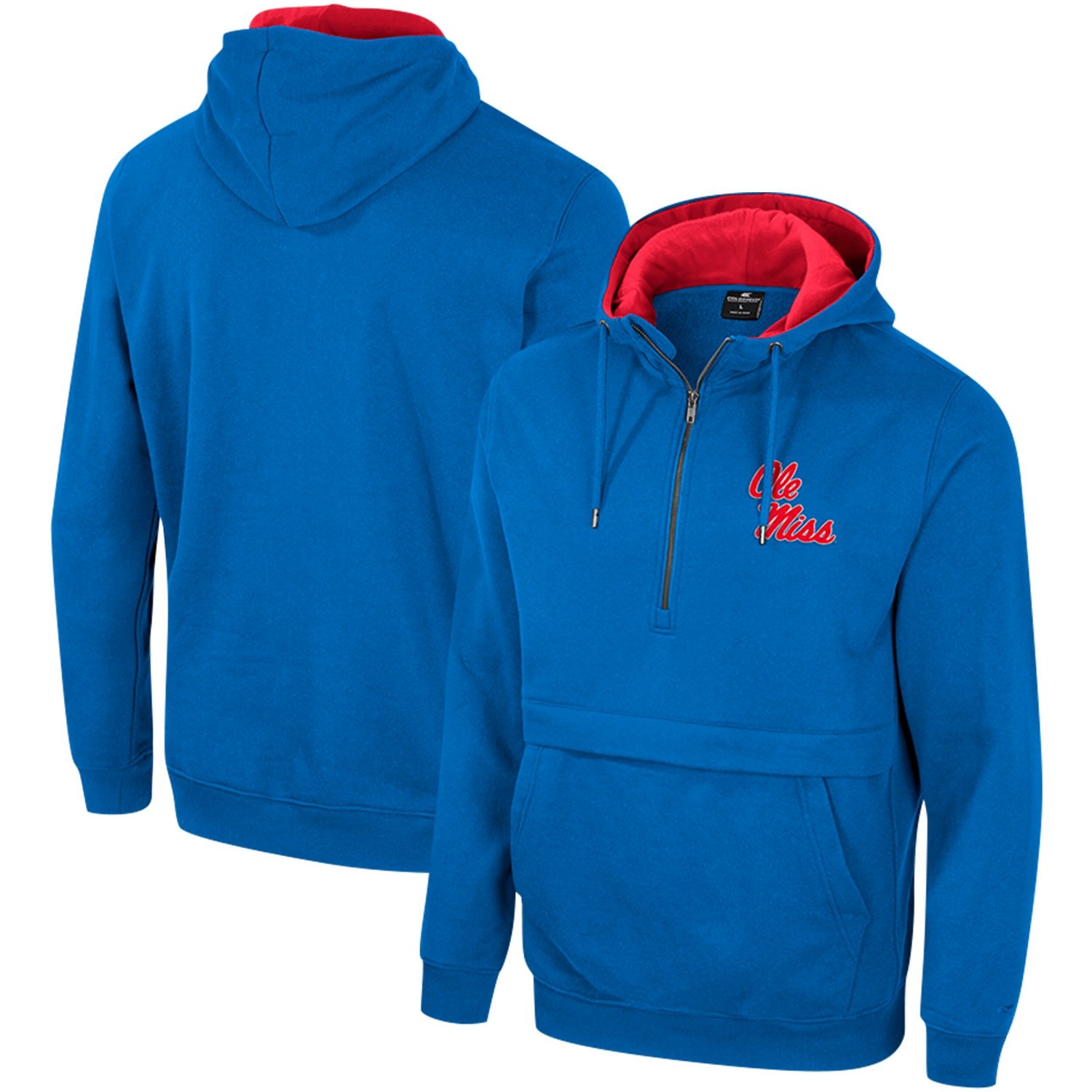 Colosseum Powder Ole Miss Rebels Half-Zip Hoodie | Academy