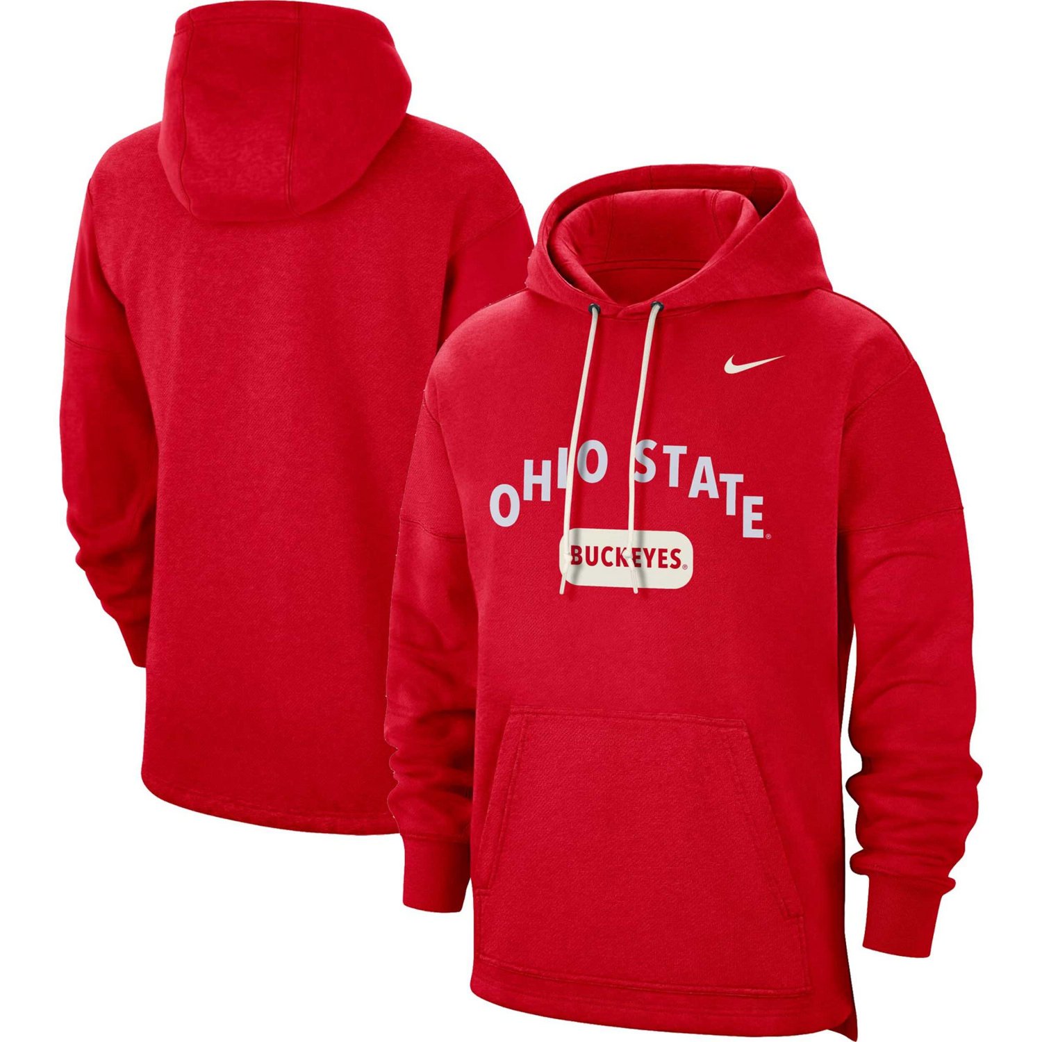 Nike Ohio State Buckeyes Team Arch Fan Pullover Hoodie Academy