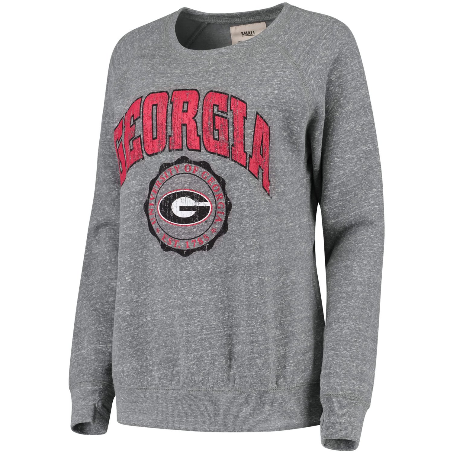 Pressbox Heathered Gray Georgia Bulldogs Edith Vintage Knobi Pullover ...