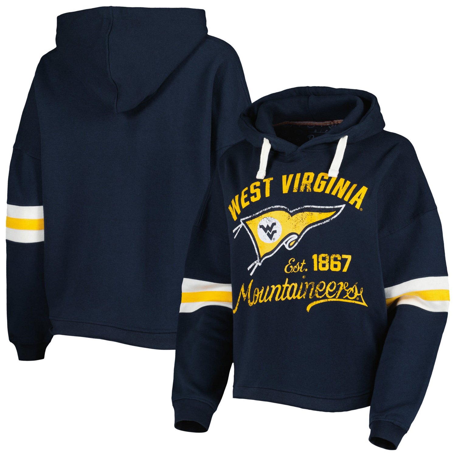 Pressbox West Virginia Mountaineers Super Pennant Pullover Hoodie | Academy