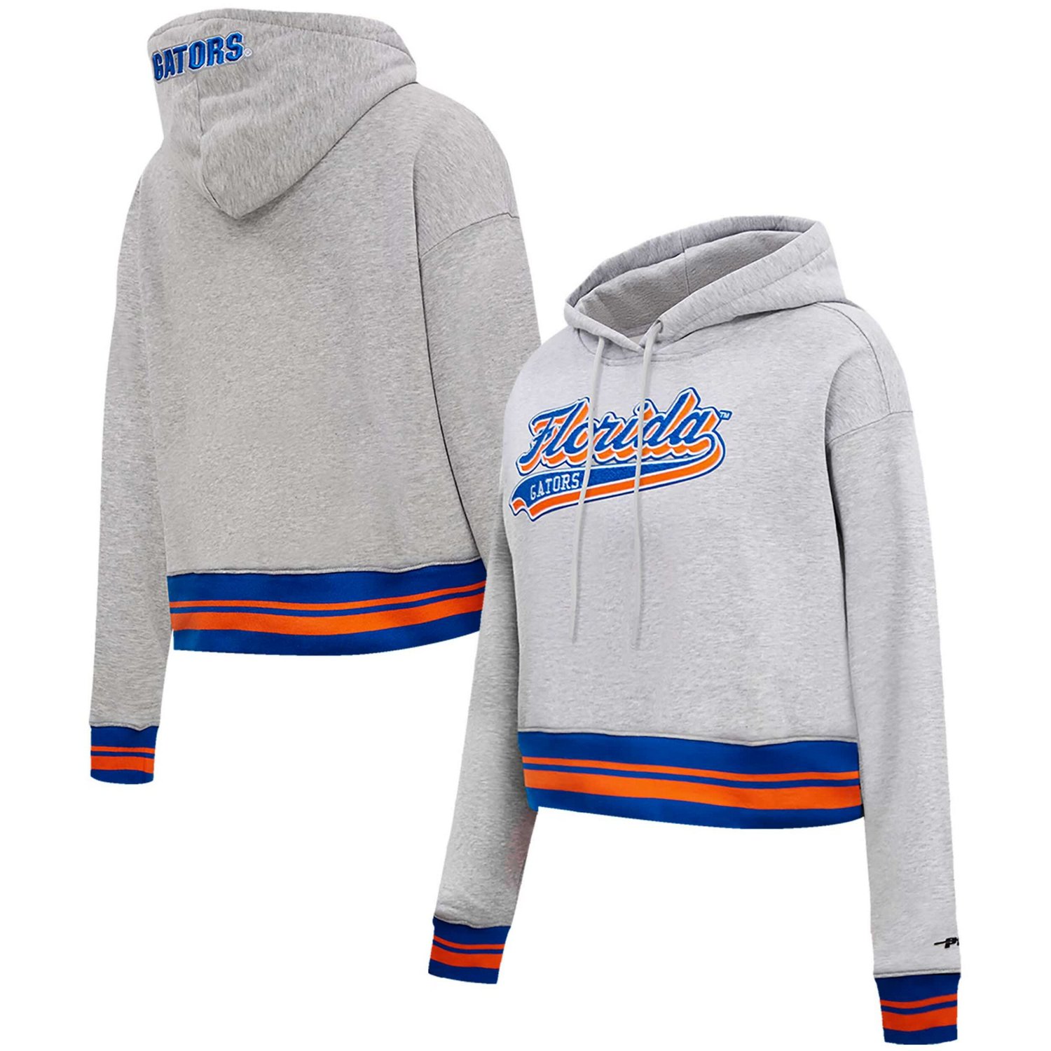 Pro Standard Florida Gators Script Tail Fleece Cropped Pullover Hoodie ...