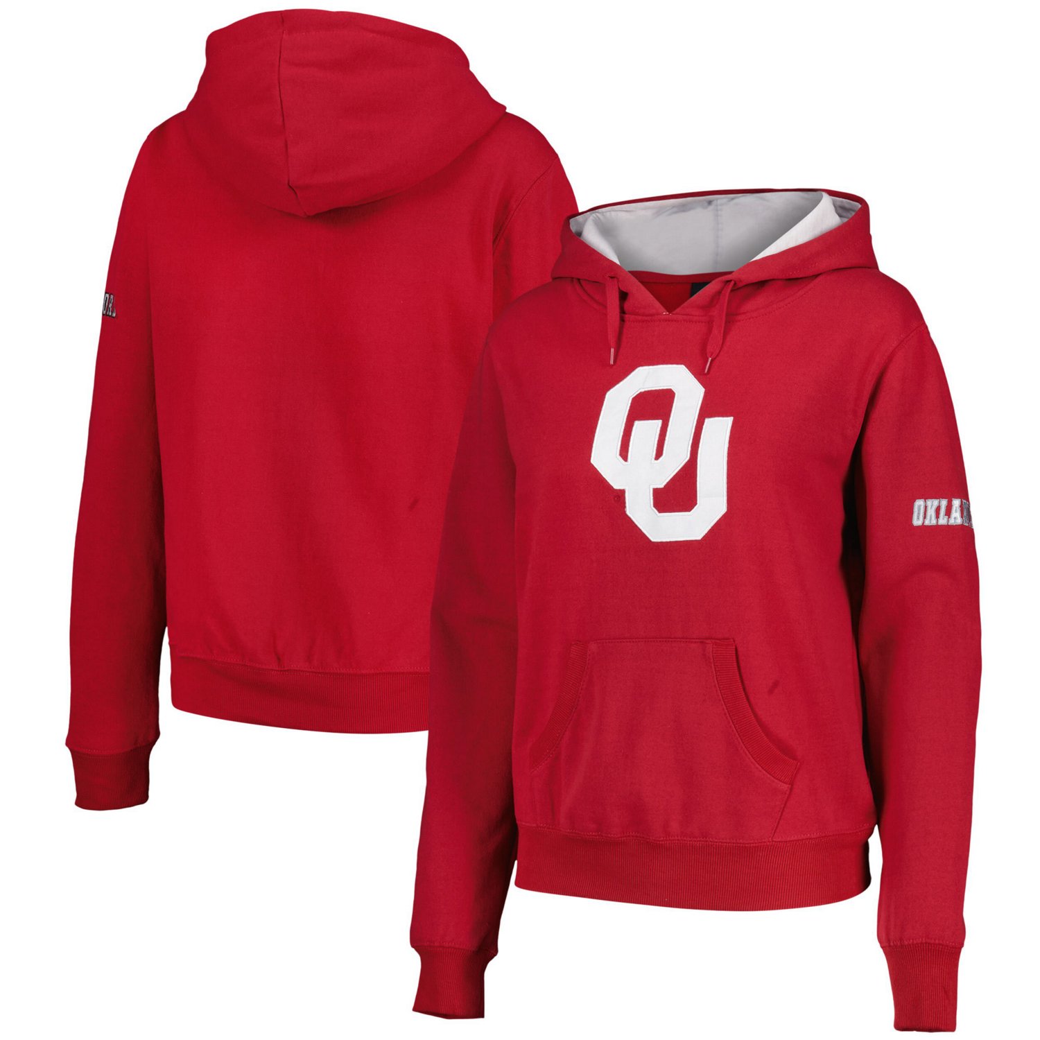 Stadium Athletic Crimson Oklahoma Sooners Big Logo Pullover Hoodie ...