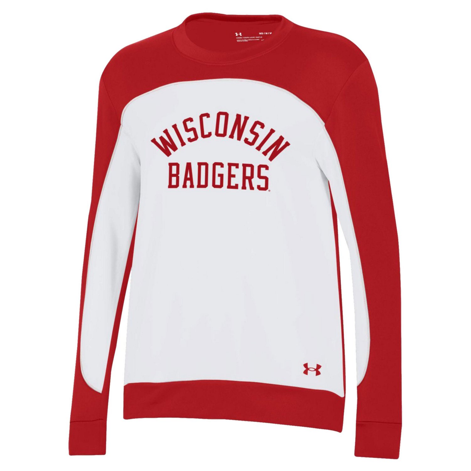 Under Armour /White Wisconsin Badgers Colorblock Pullover Sweatshirt ...