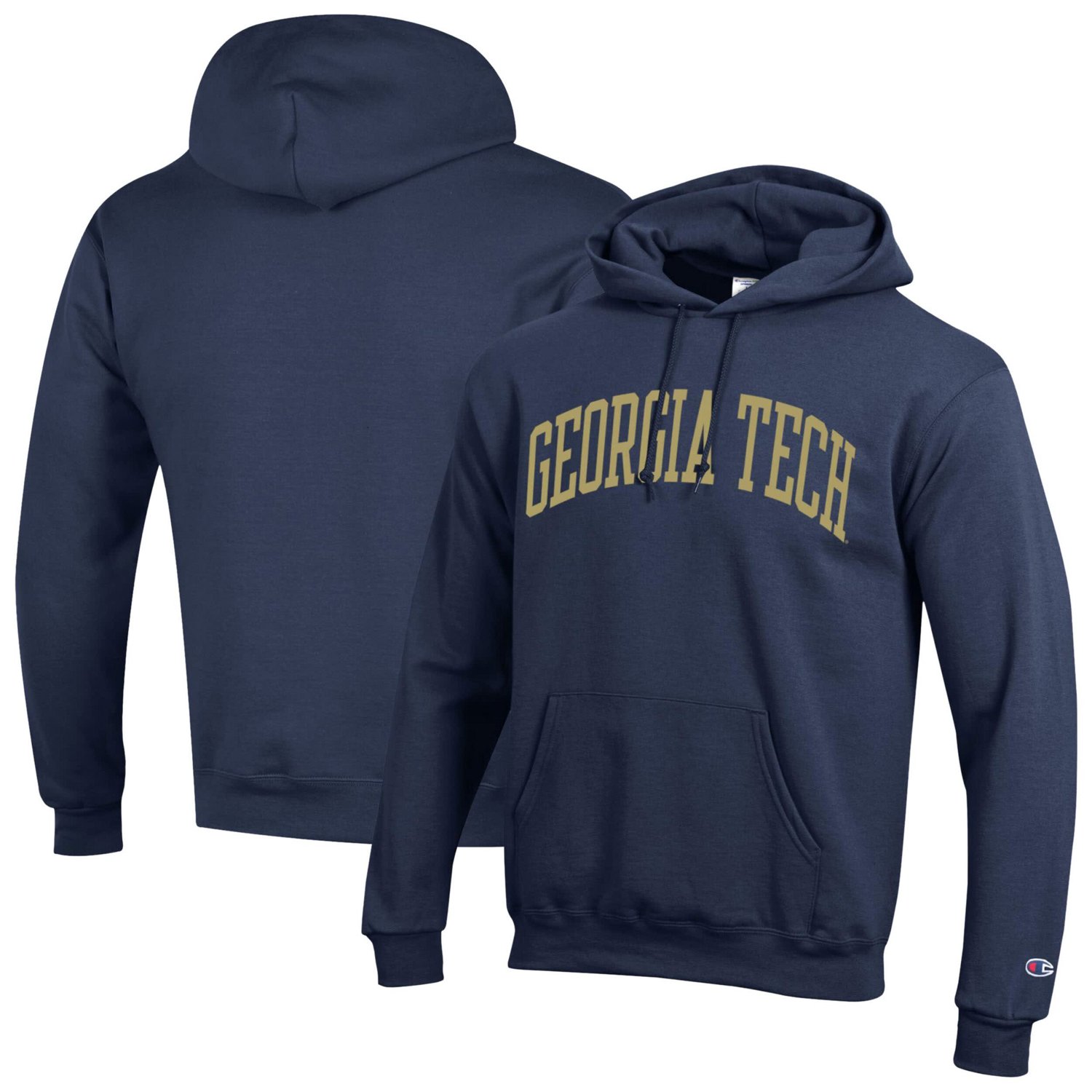 Champion Georgia Tech Yellow Jackets Basic Arch Fleece Pullover Hoodie ...