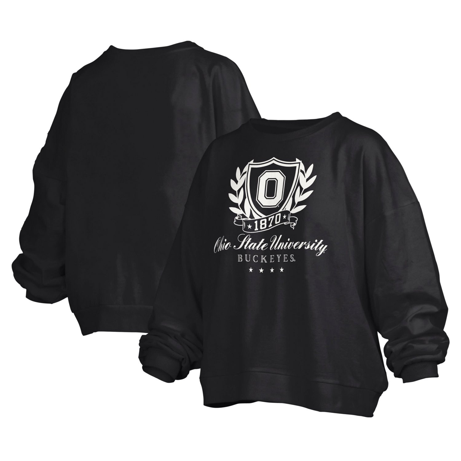 Pressbox Ohio State Buckeyes Big Aug Script Janice Oversized Pullover ...