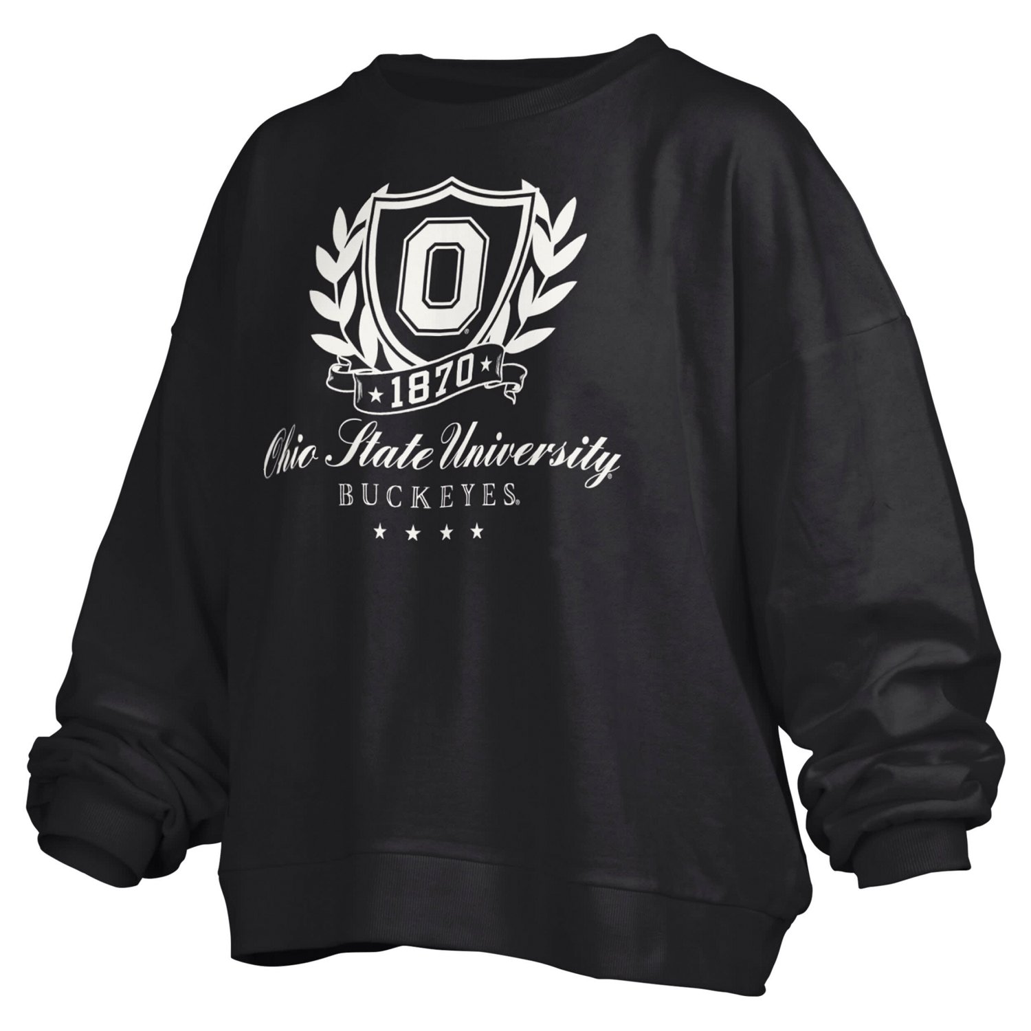 Pressbox Ohio State Buckeyes Big Aug Script Janice Oversized Pullover ...