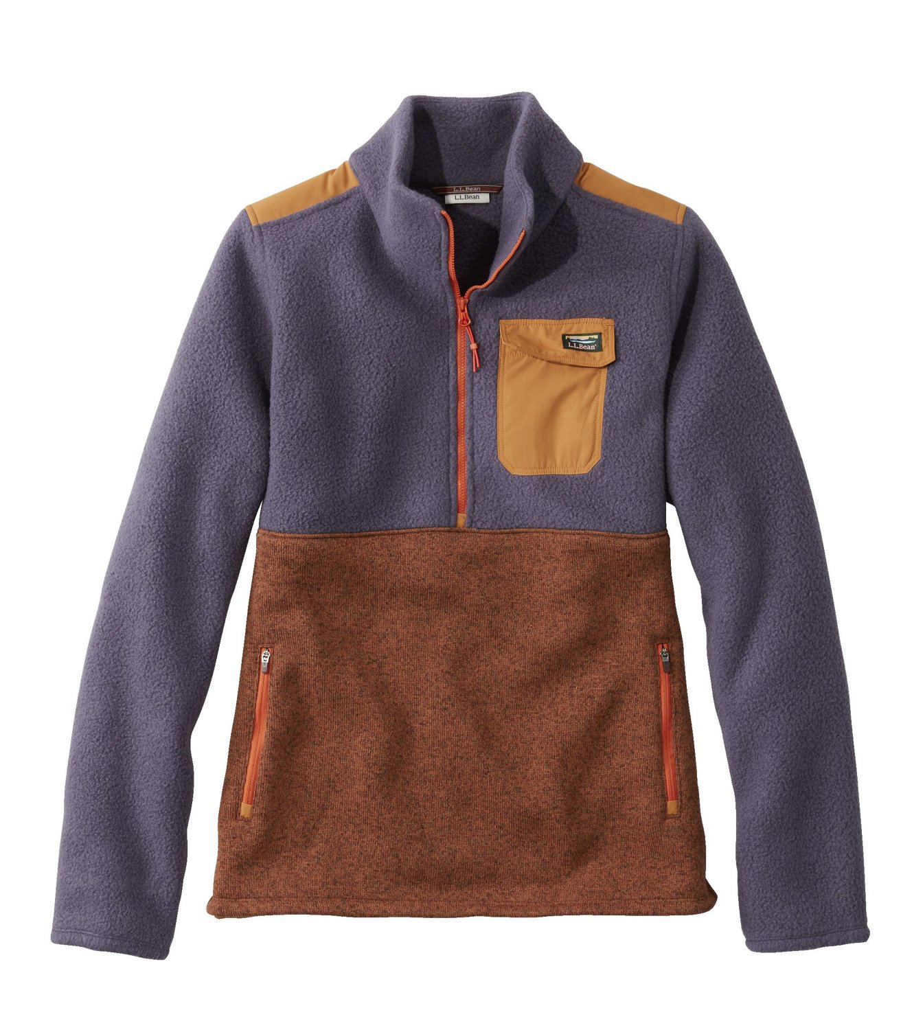 L.L.Bean Women's Sweater Fleece Sherpa Hybrid Pullover Academy