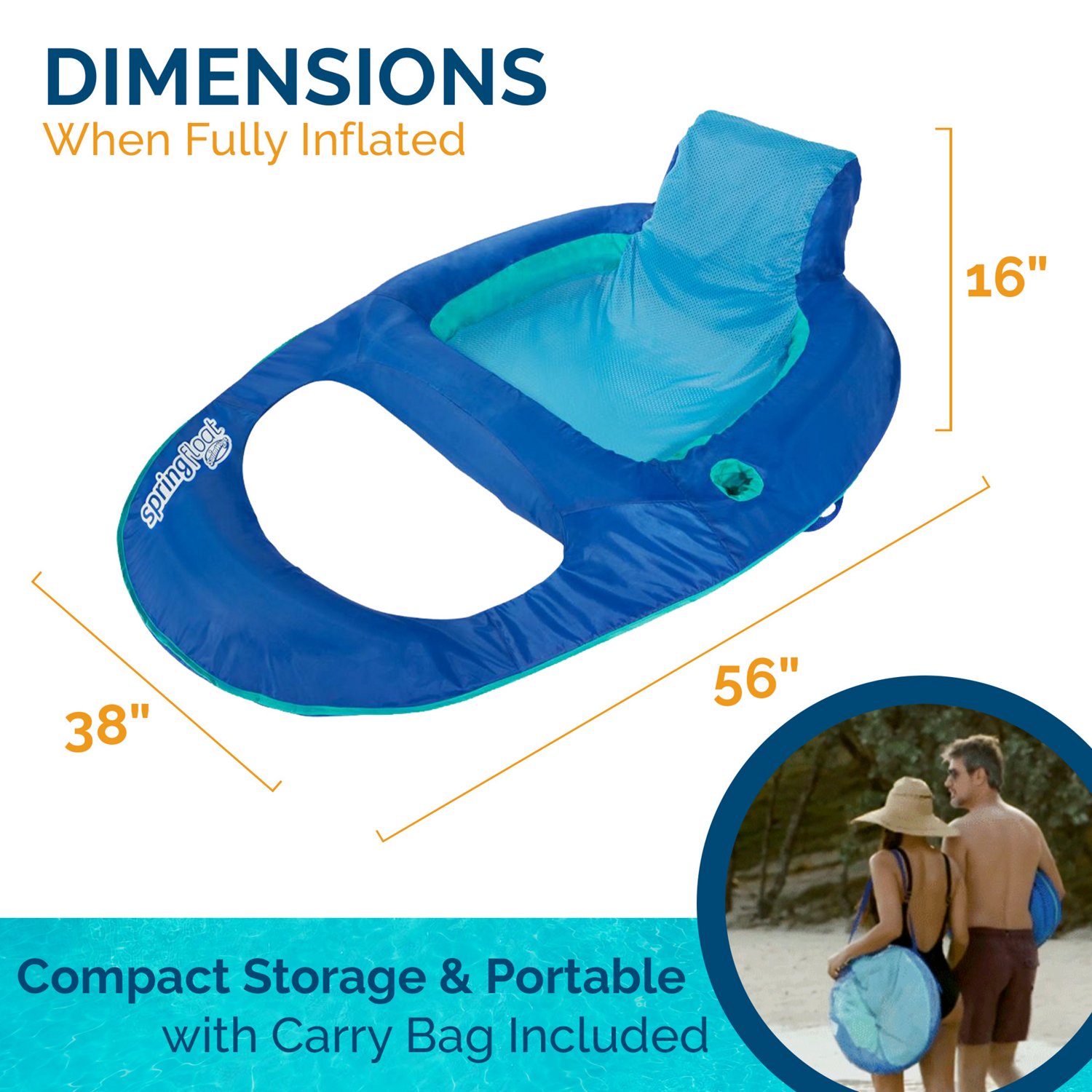 SwimWays Spring Float Recliner Pool Lounger | Academy