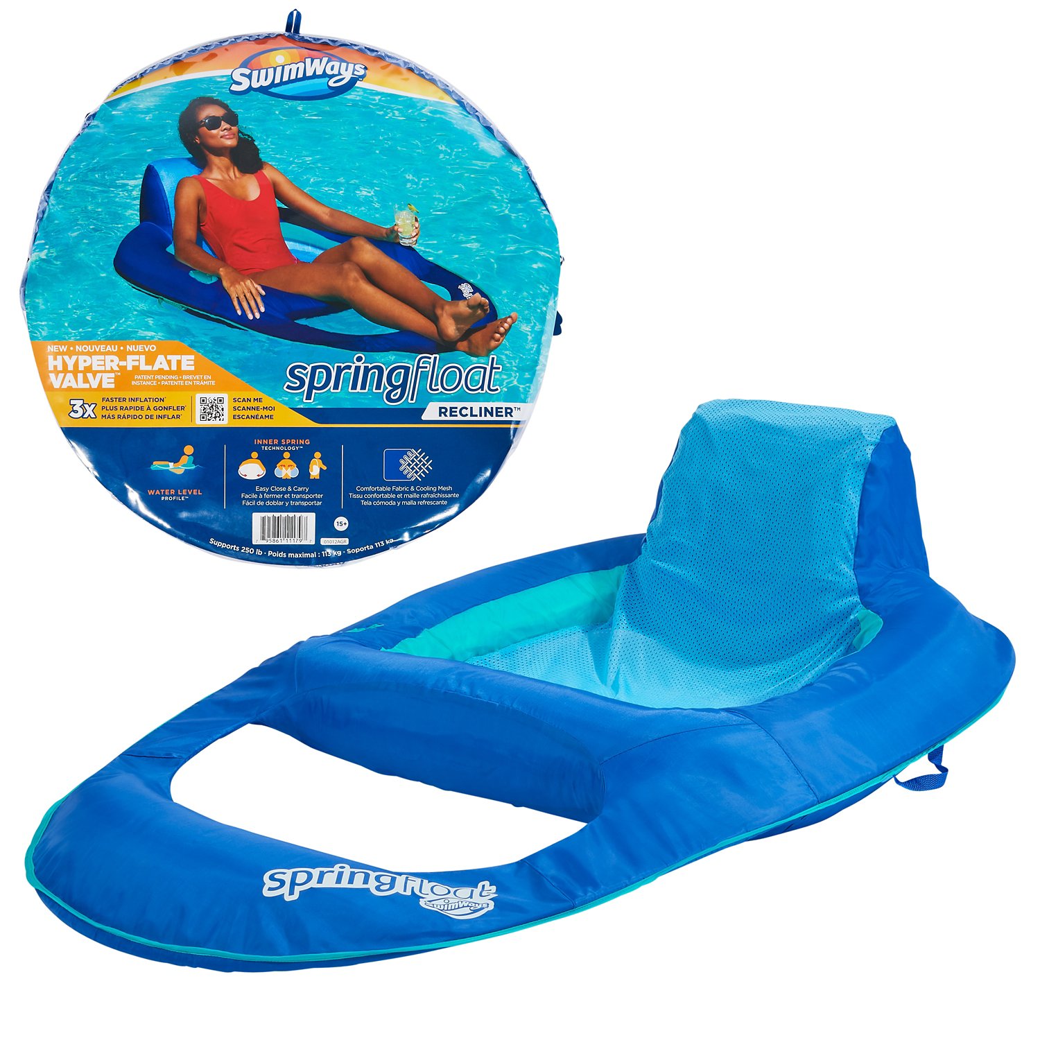 SwimWays Spring Float Recliner Pool Lounger | Academy